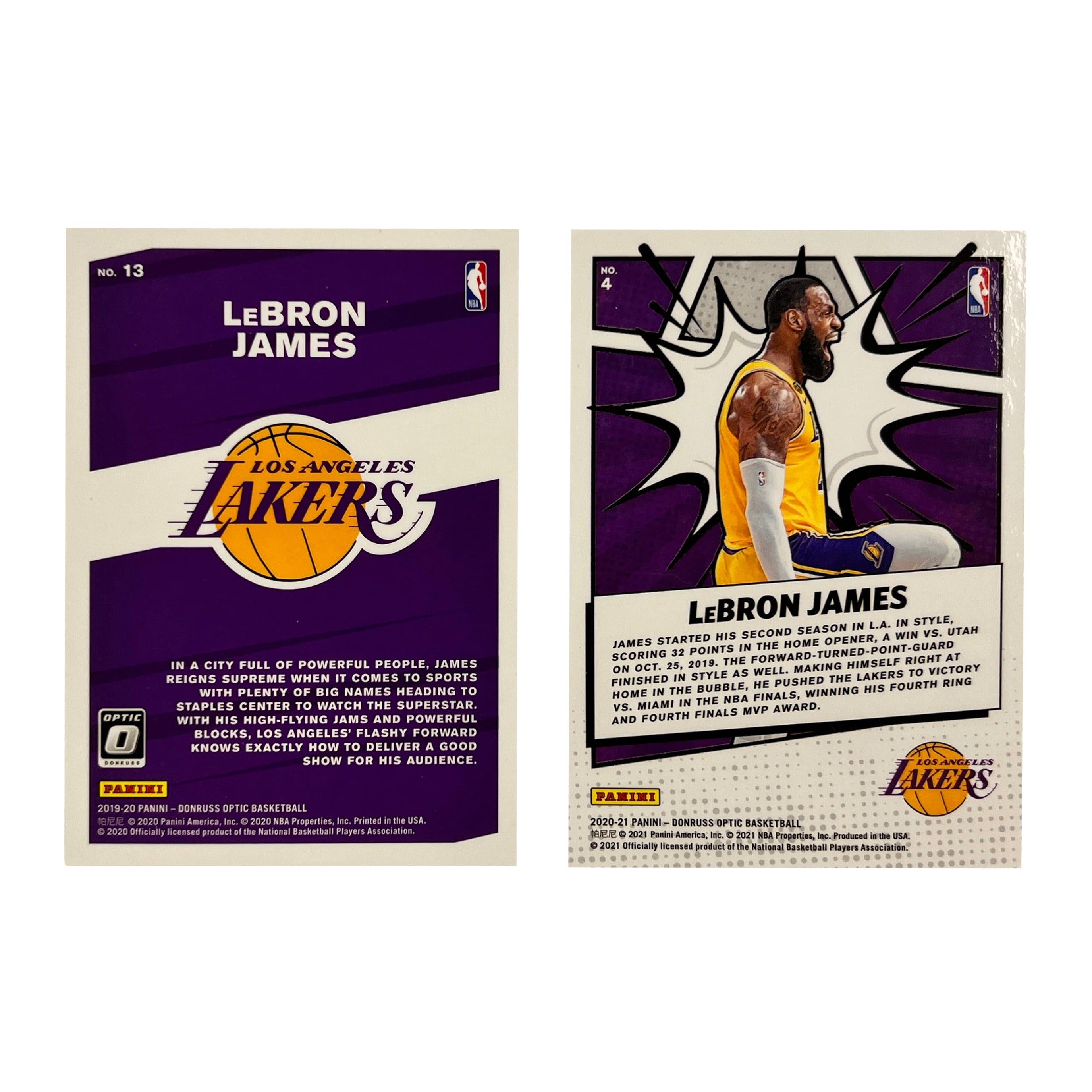 LeBron James Los Angeles Lakers Panini NBA Optic My House 19-21 Insert 2 Card Set