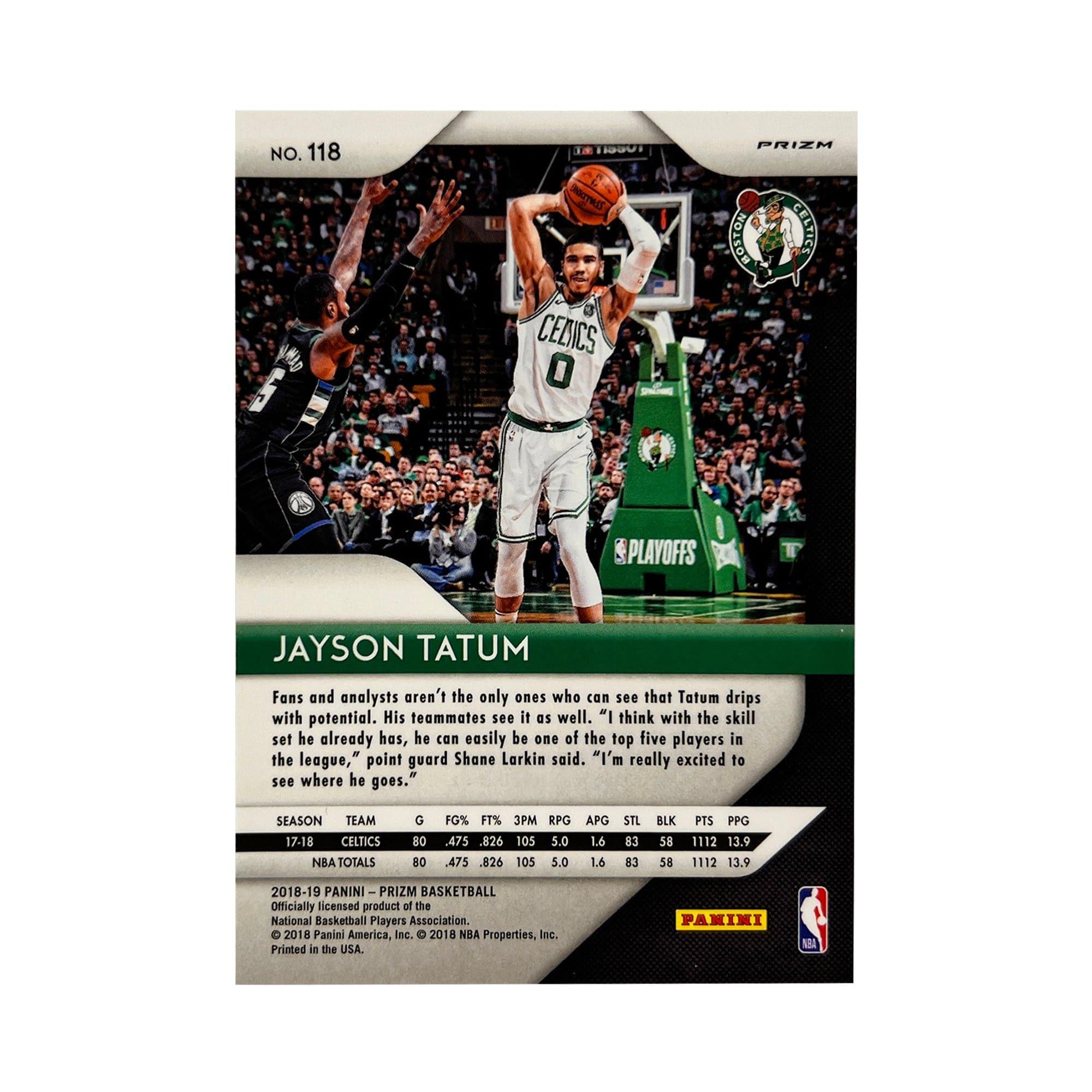 Jayson Tatum Boston Celtics Panini NBA 18-19 Prizm Silver Parallel Card