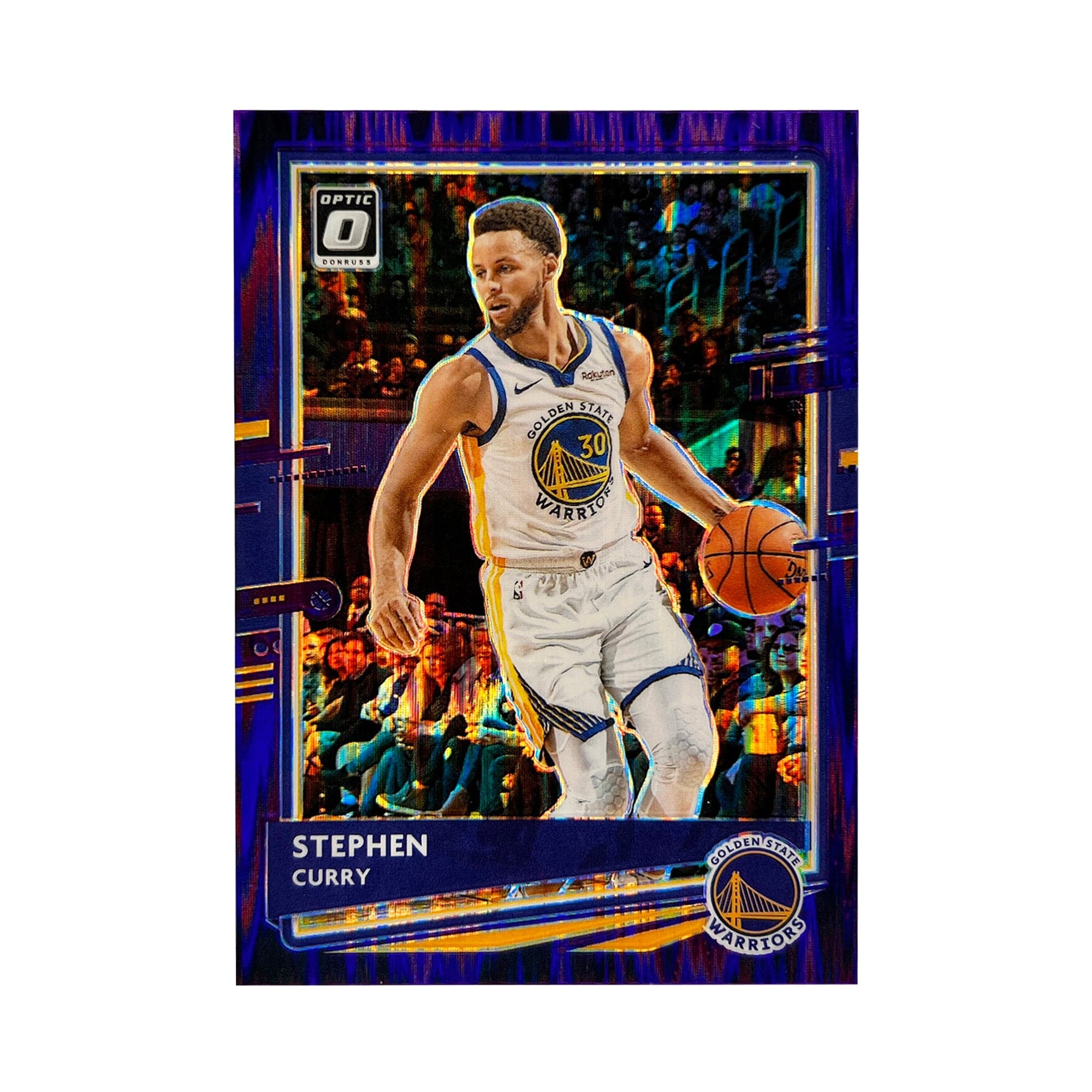 Steph Curry Golden State Warriors Panini NBA 20-21 Optic Purple Shock Parallel Card