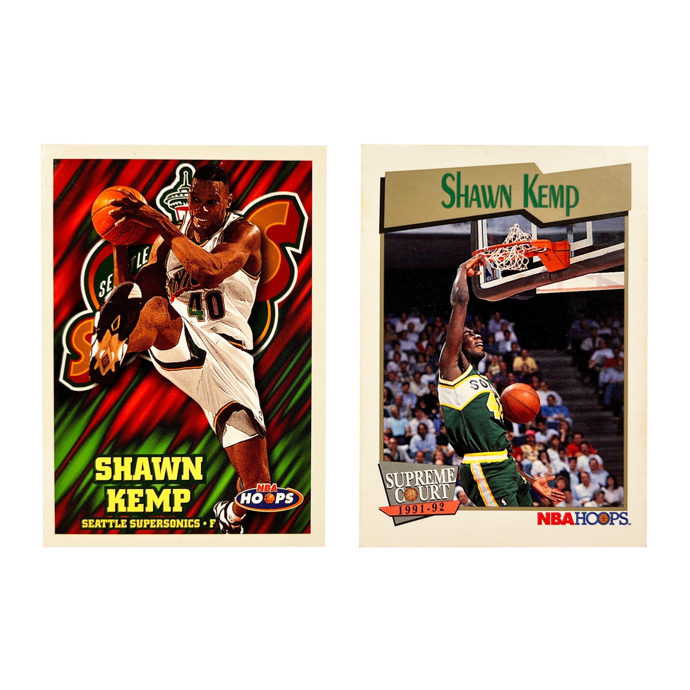 Shawn Kemp Seattle Supersonics Panini NBA Hoops 91-97 2 Card Set