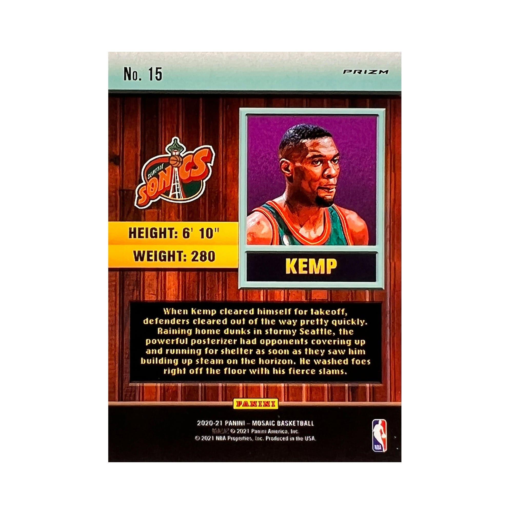 Shawn Kemp Seattle Supersonics Panini NBA 21 Mosaic Jam Masters Prizm Card