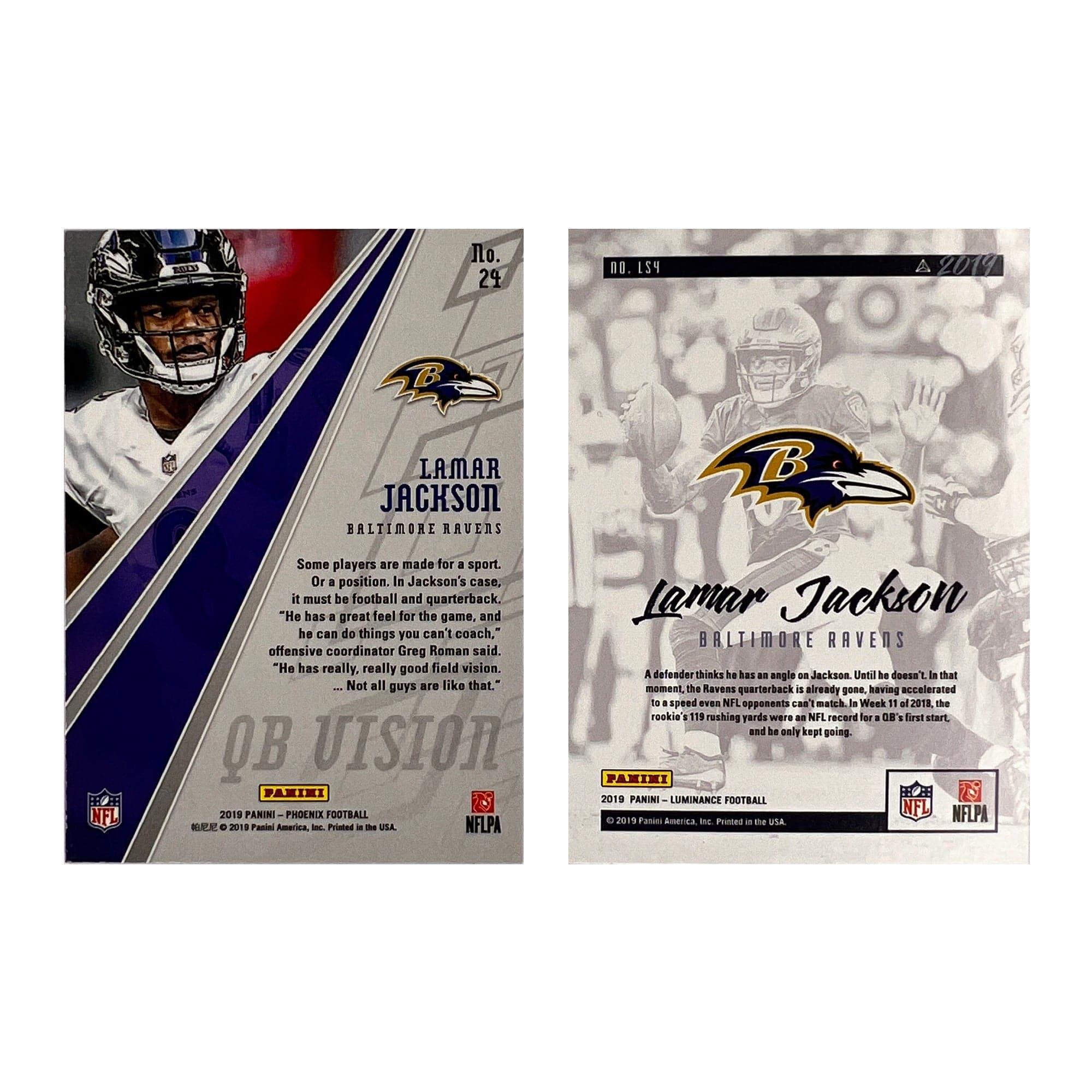 Lamar Jackson Baltimore Ravens Panini NFL 2019 Premium Insert 2 Card Set