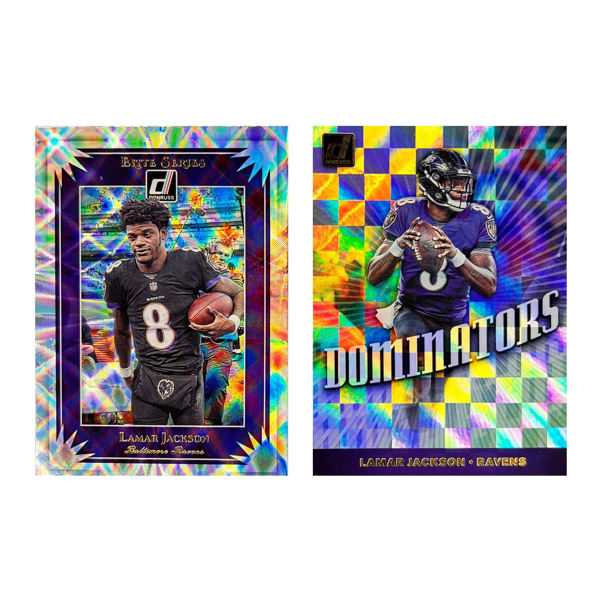 Lamar Jackson Baltimore Ravens Panini NFL 2019 Donruss Insert 2 Card Set