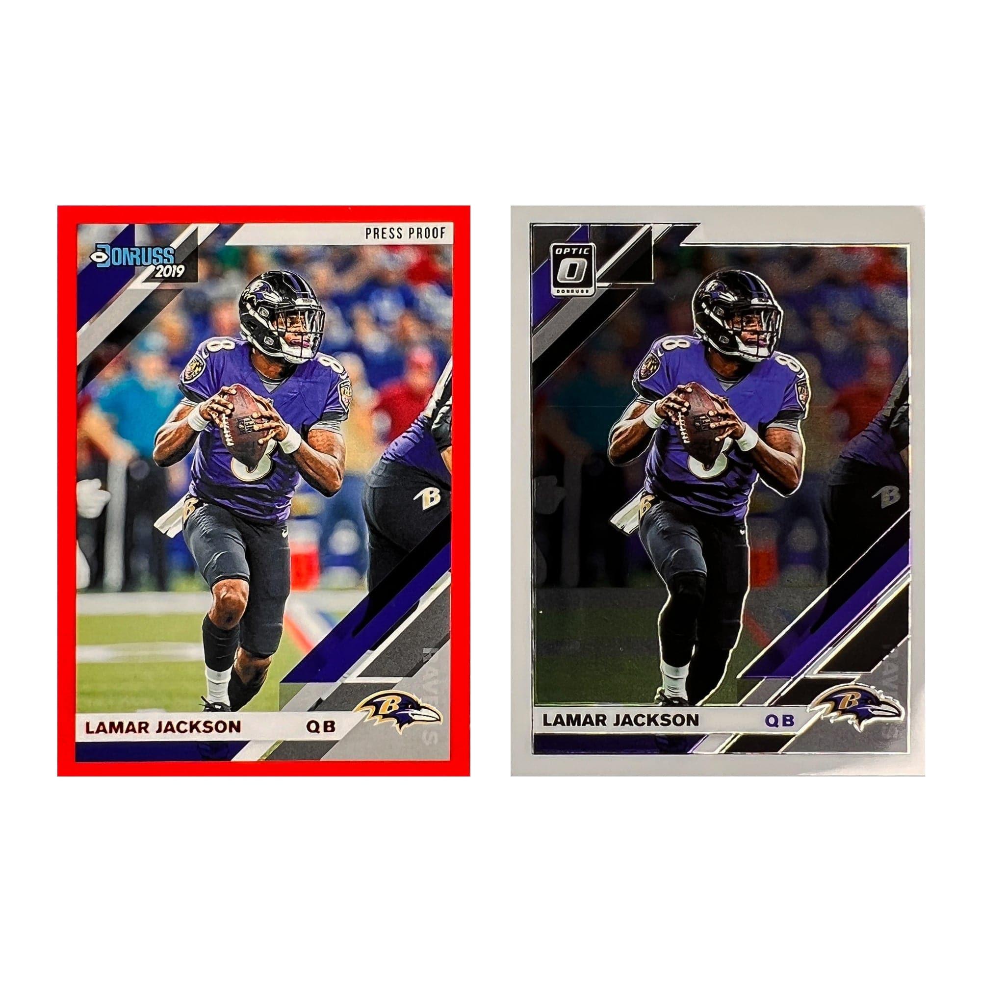 Lamar Jackson Baltimore Ravens Panini NFL 2019 Optic Donruss 2 Card Set