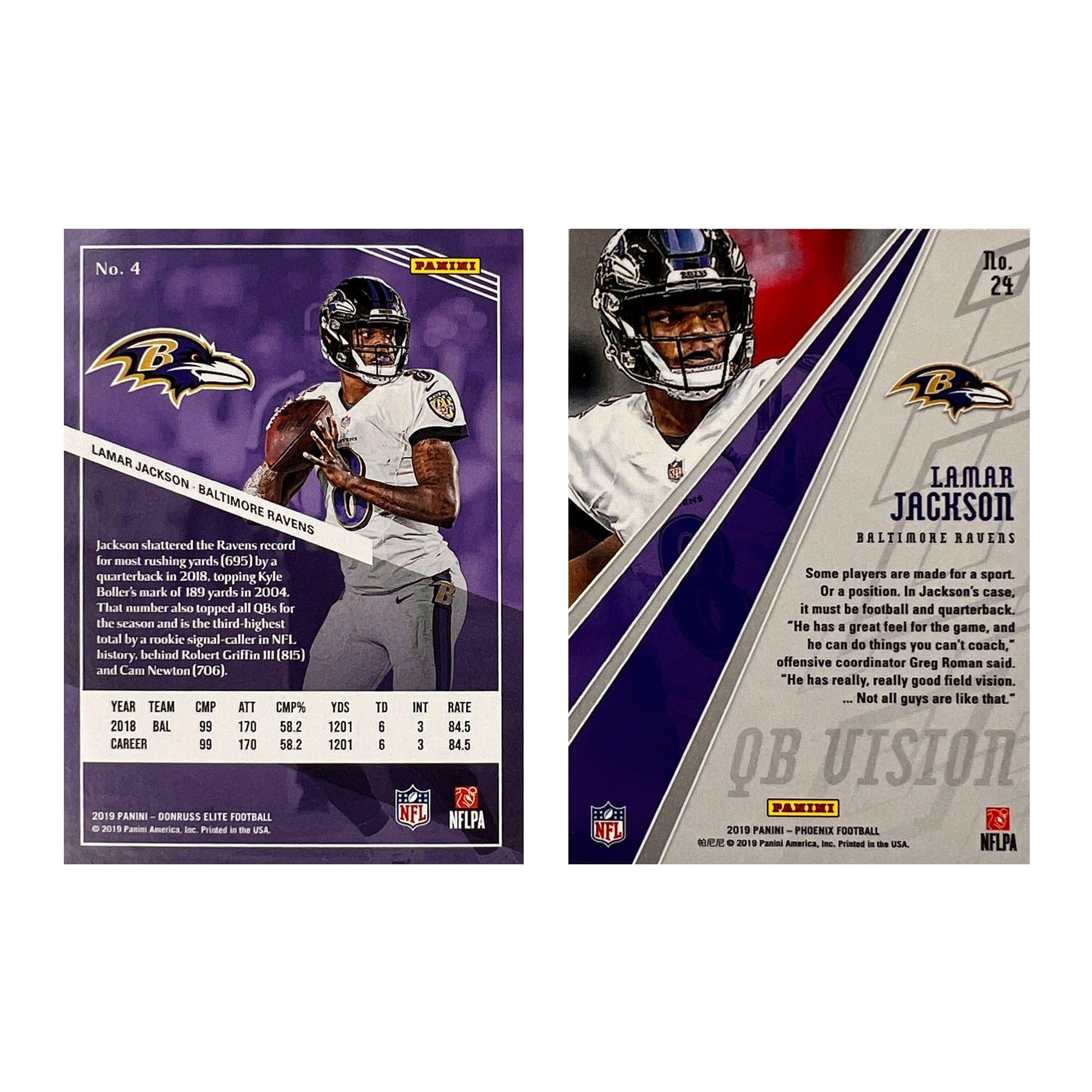 Lamar Jackson Baltimore Ravens Panini NFL 2019 Elite Phoenix 2 Card Set