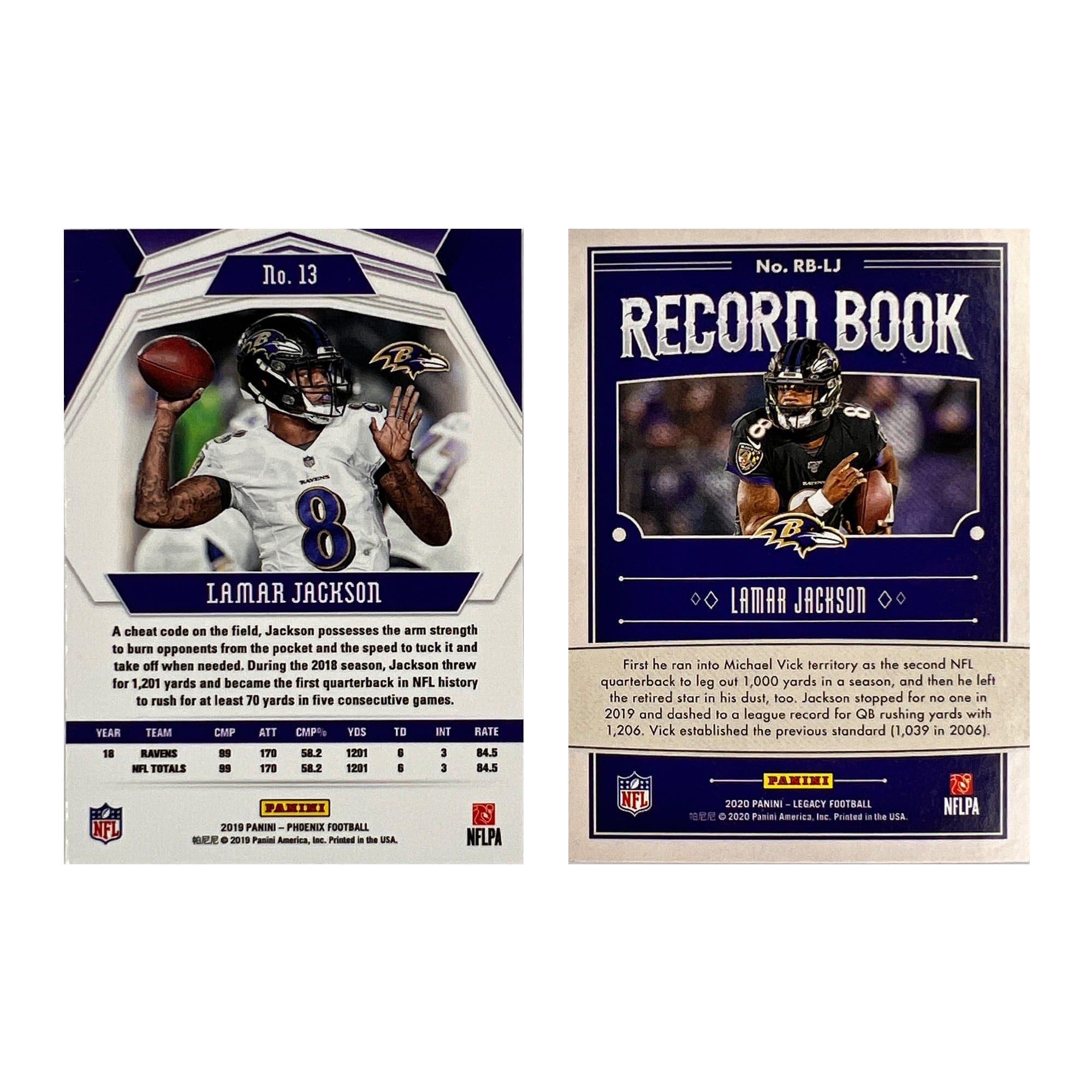 Lamar Jackson Baltimore Ravens Panini NFL 2019 Legacy Phoenix 2 Card Set