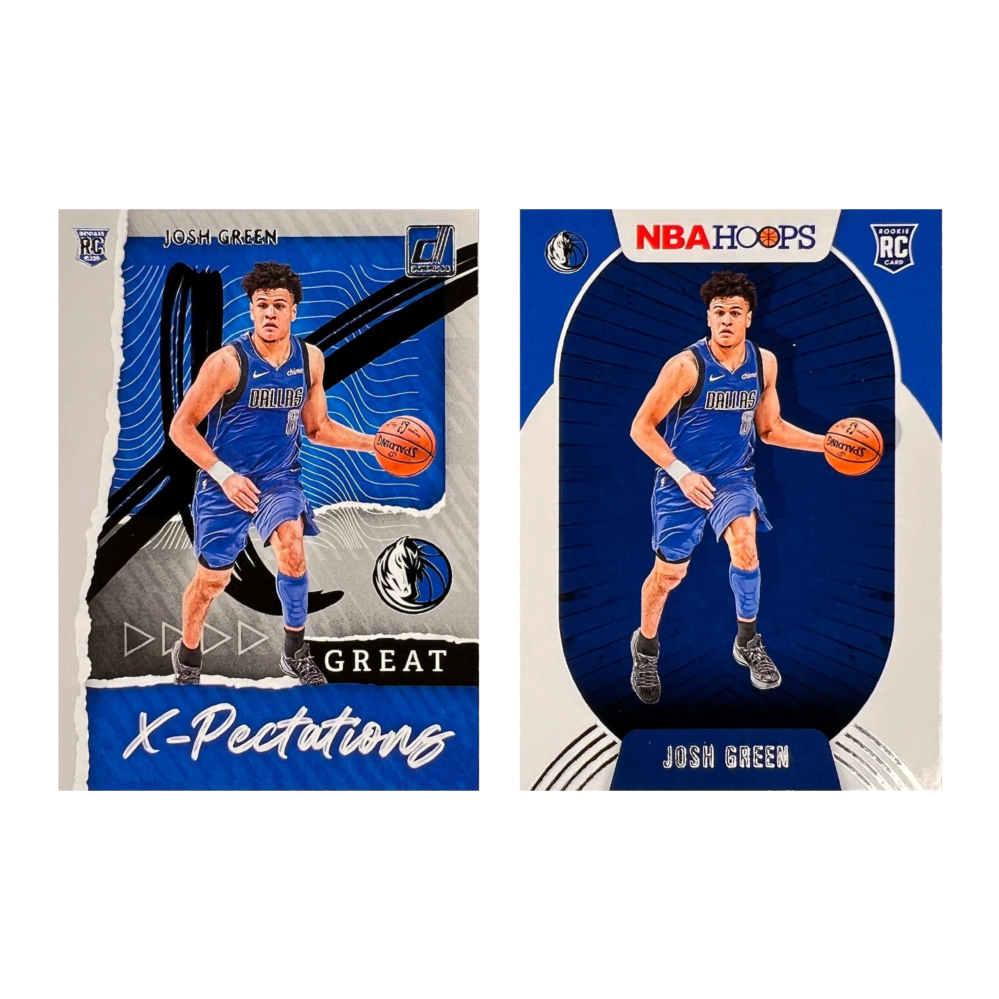 Josh Green Dallas Mavericks Panini NBA Donruss/Hoops Rookie 2 Card Set