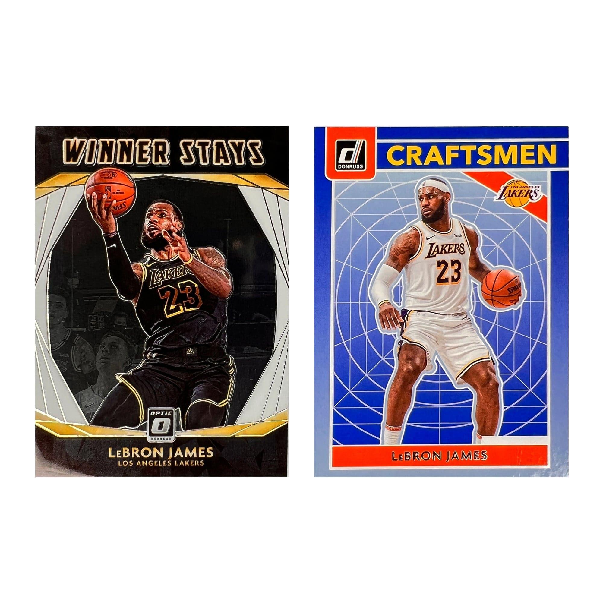 LeBron James Los Angeles Lakers Panini NBA 20-21 Optic/Donruss Insert 2 Card Set