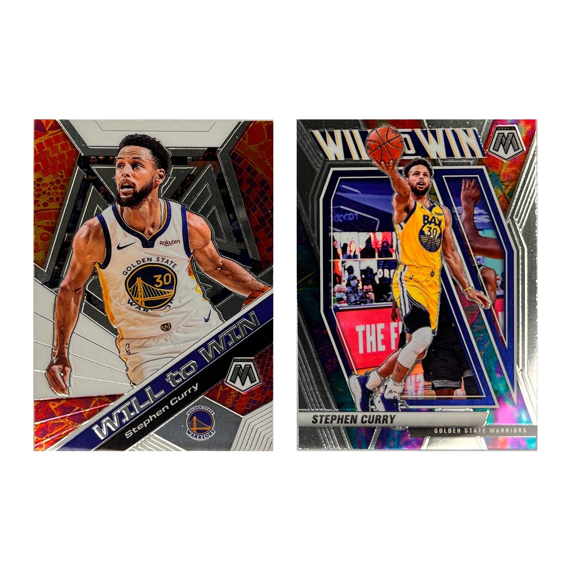 Steph Curry Golden State Warriors Panini NBA Mosaic Will To Win 2 Card Set