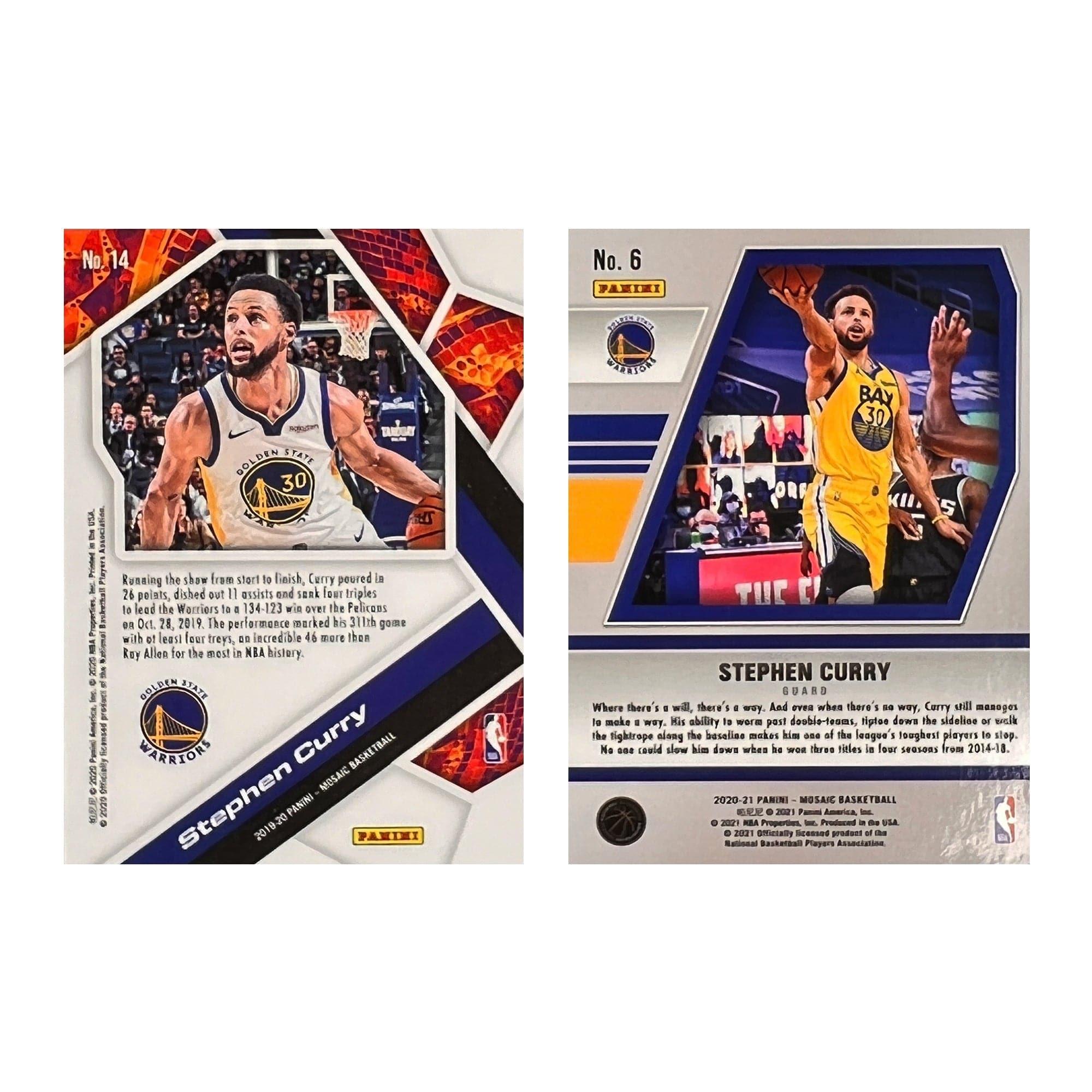 Steph Curry Golden State Warriors Panini NBA Mosaic Will To Win 2 Card Set