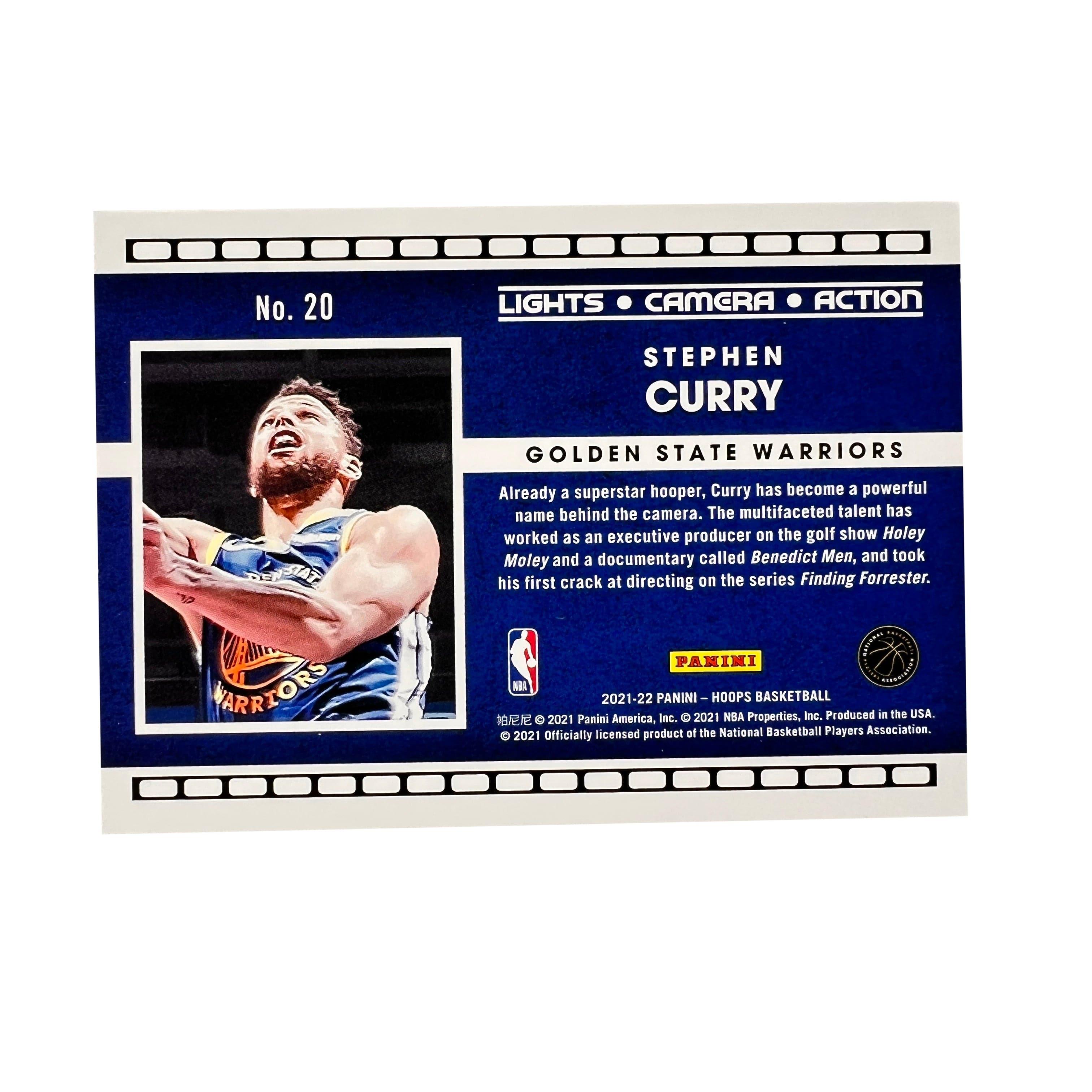 Steph Curry Golden State Warriors Panini NBA 22 Lights Camera Holo Card