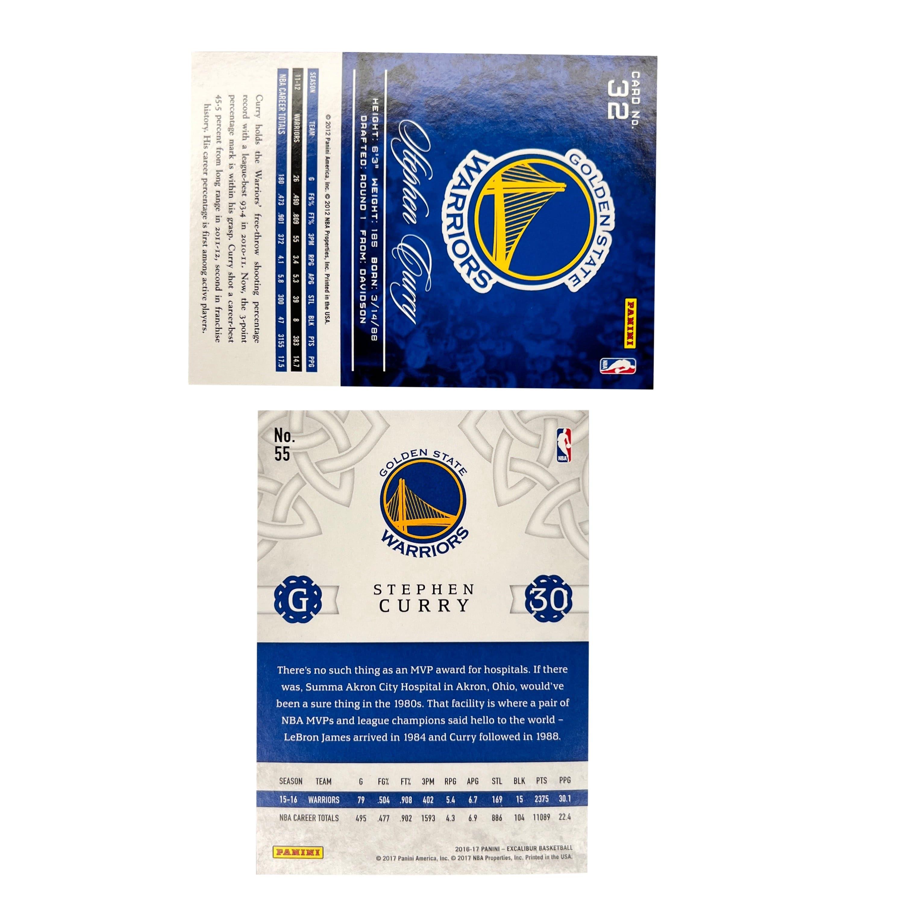 Steph Curry Golden State Warriors Panini NBA 2012 2017 Base 2 Card Set