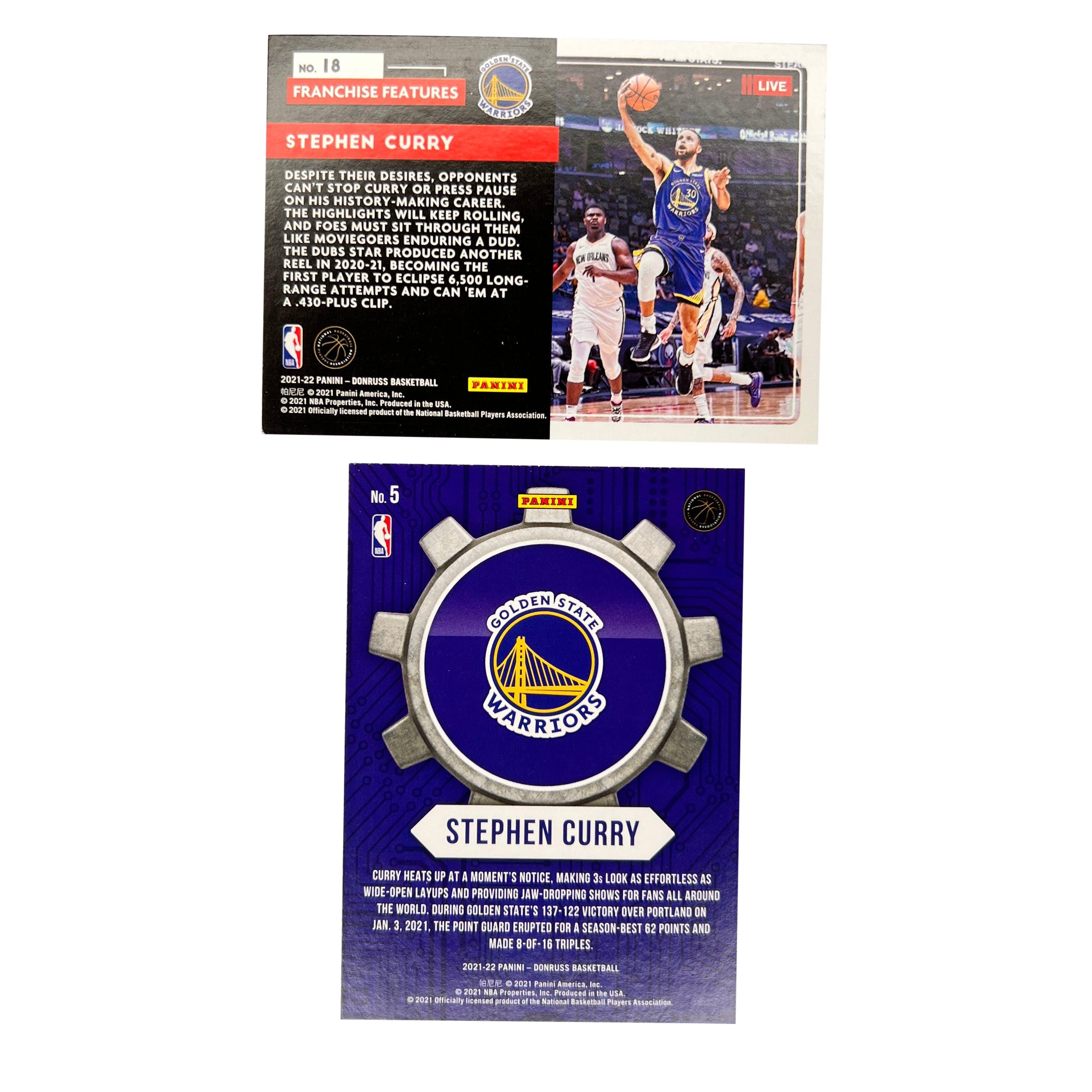 Steph Curry Golden State Warriors Panini NBA 21-22 Insert 2 Card Set