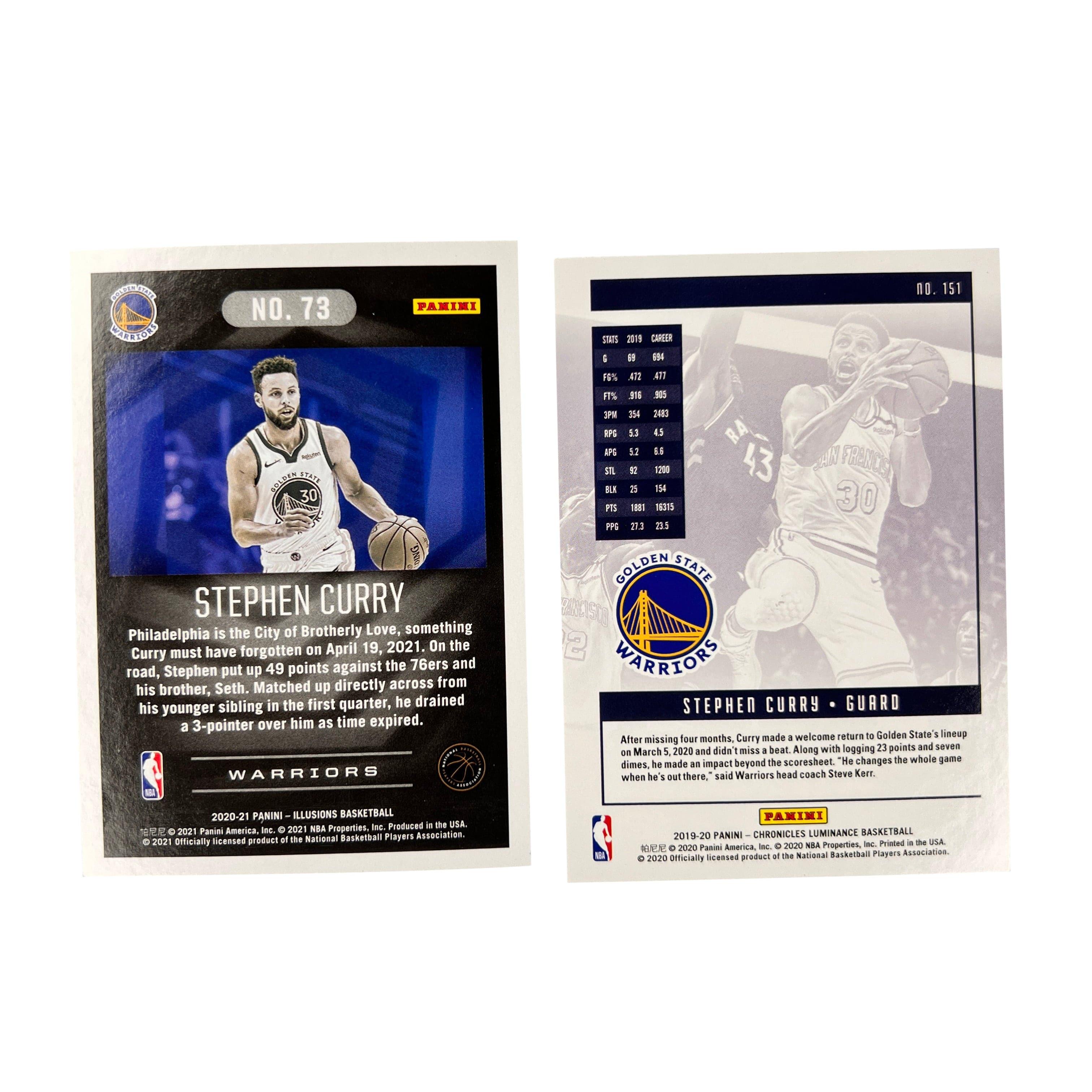 Steph Curry Golden State Warriors Panini NBA 19-21 Base 2 Card Set