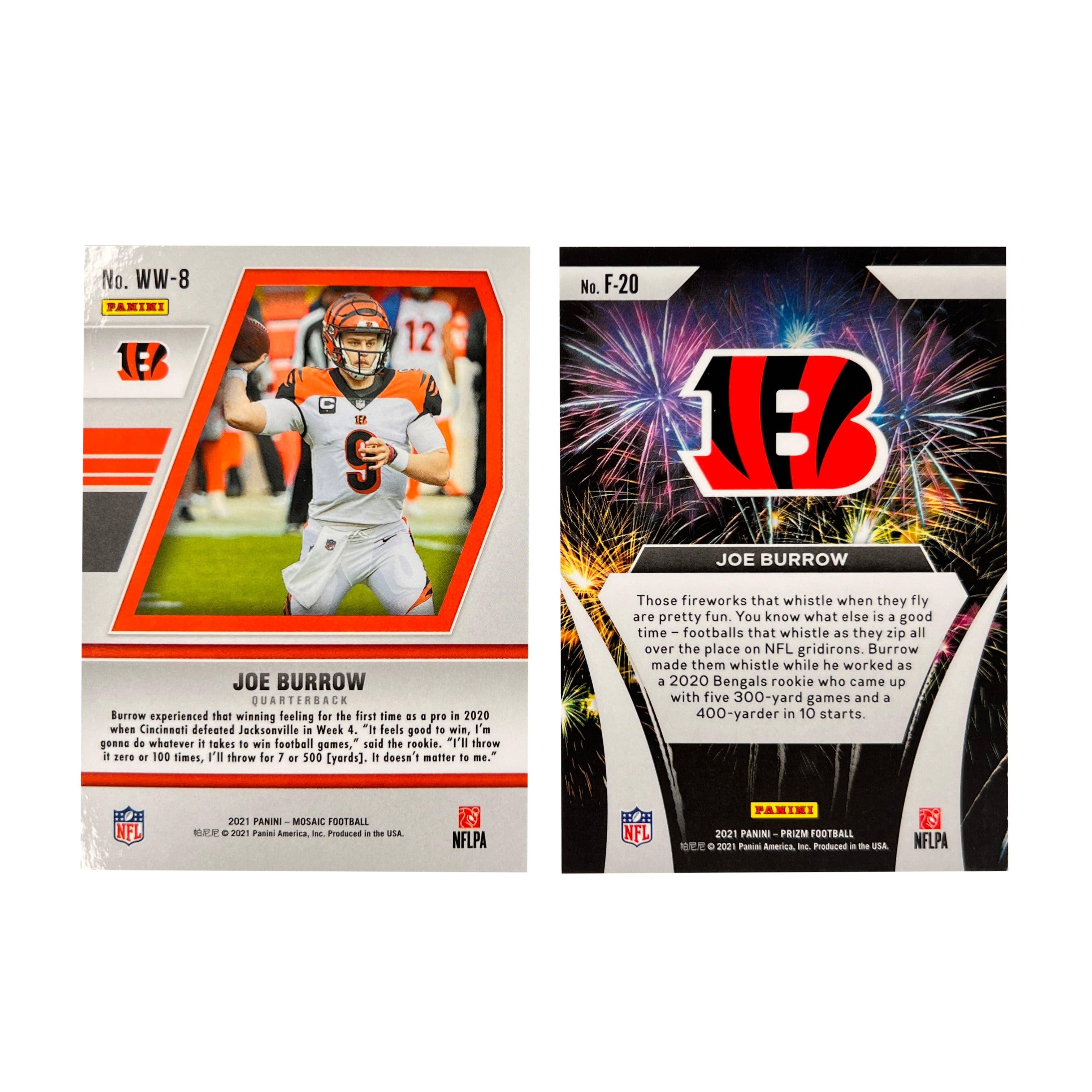 Joe Burrow Cincinnati Bengals Panini NFL 21 Prizm Insert 2 Card Set