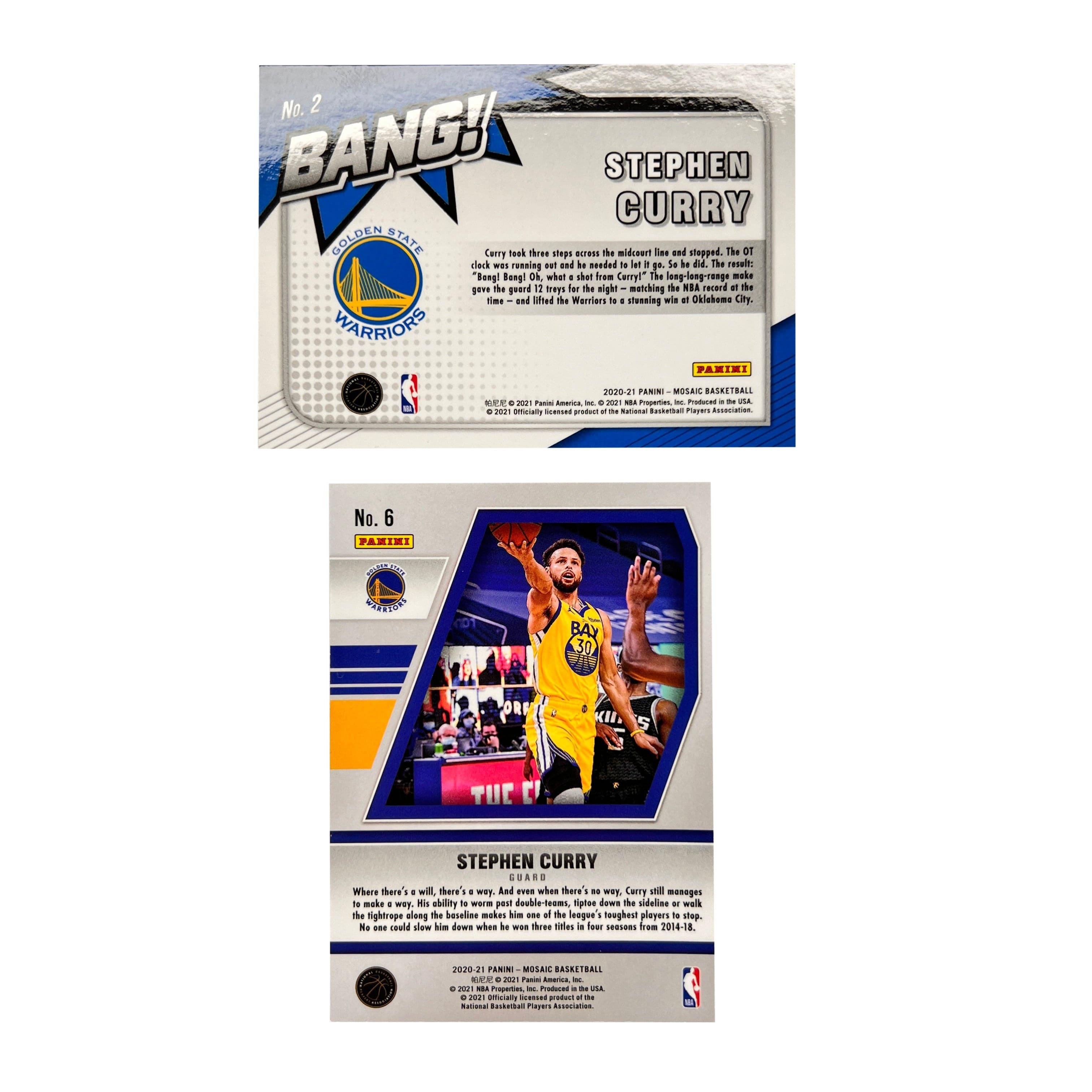 Steph Curry Golden State Warriors Panini NBA 20-21 Mosaic Insert 2 Card Set