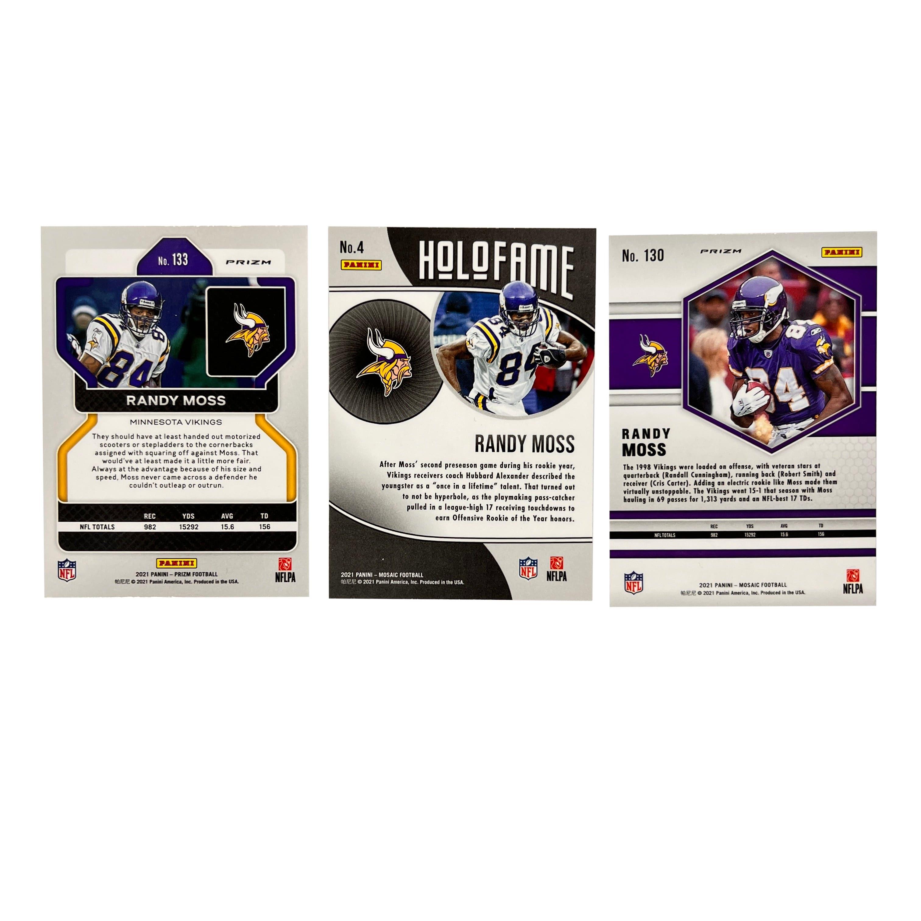 Randy Moss Minnesota Vikings Panini NFL 2021 Insert/Parallel 3 Card Set