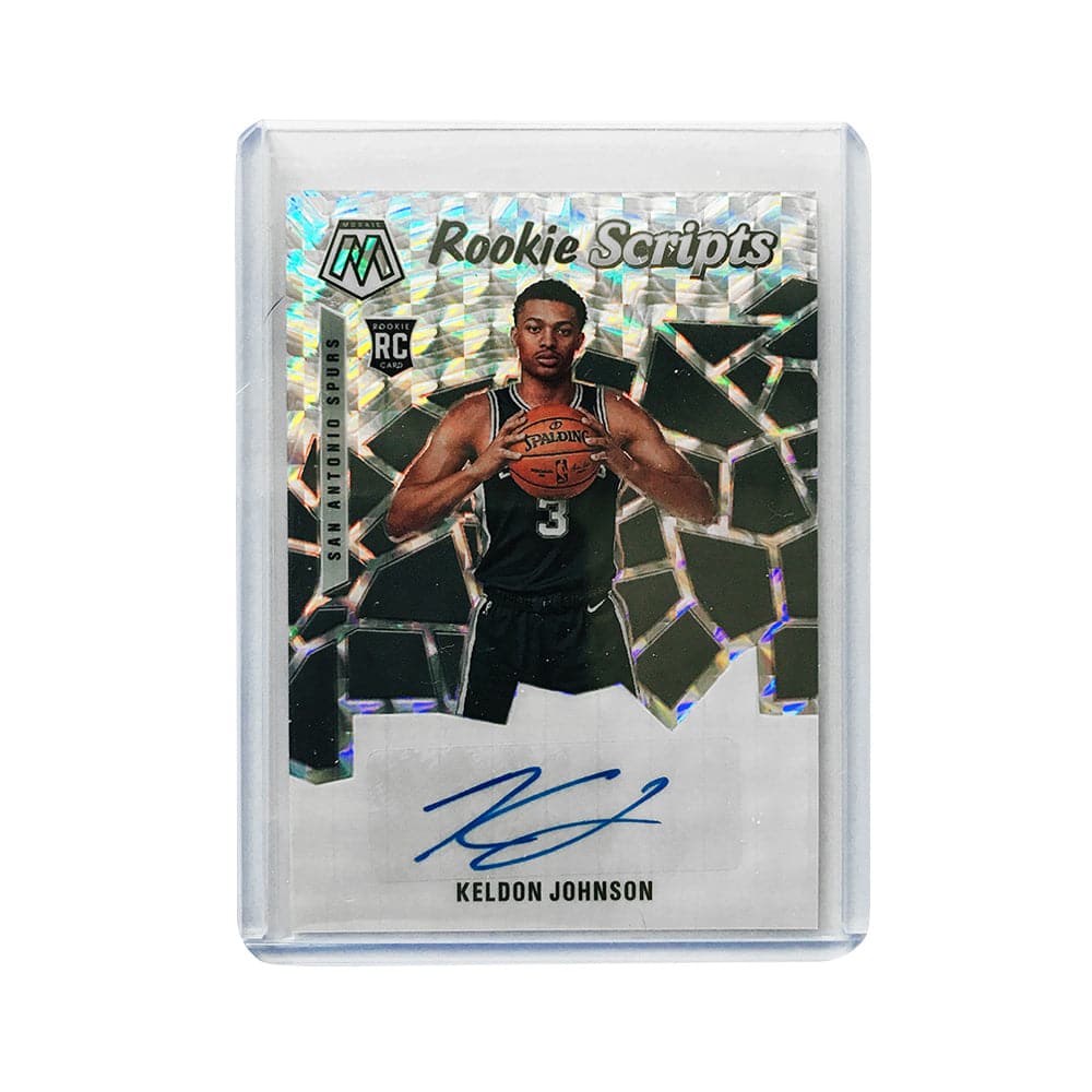 Keldon Johnson San Antonio Spurs Panini NBA Mosaic Rookie Scripts Auto Silver Prizm Card