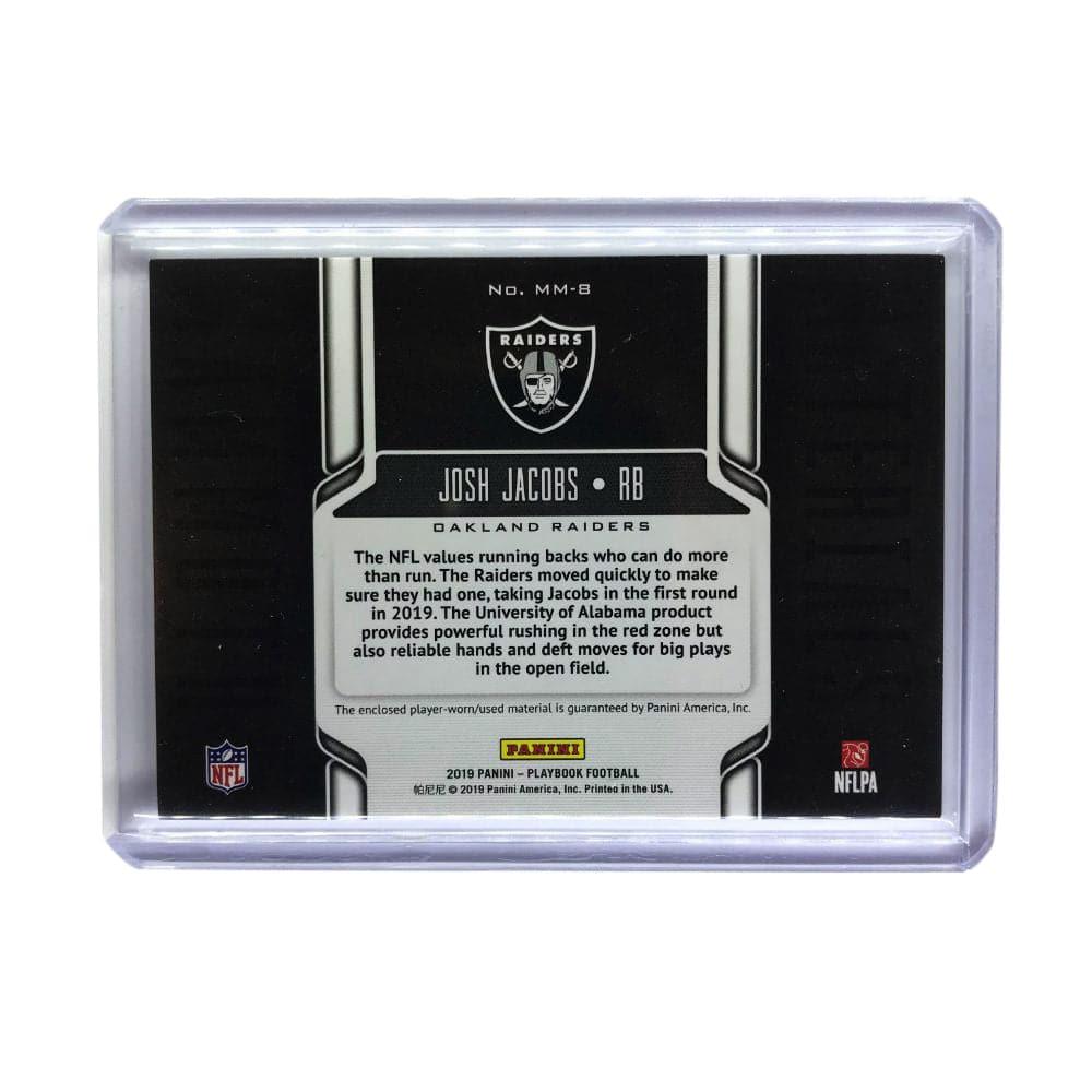 Josh Jacobs Las Vegas Raiders 2019 Panini Playbook NFL Mammoth Materials 214/299 Card