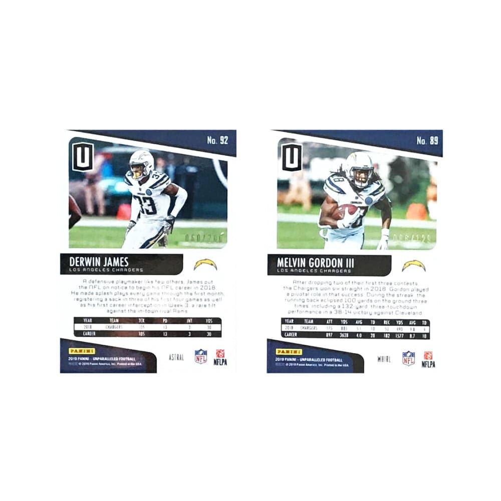 Los Angeles Chargers Panini NFL Unparalled Parallel 2 Trading Card Set