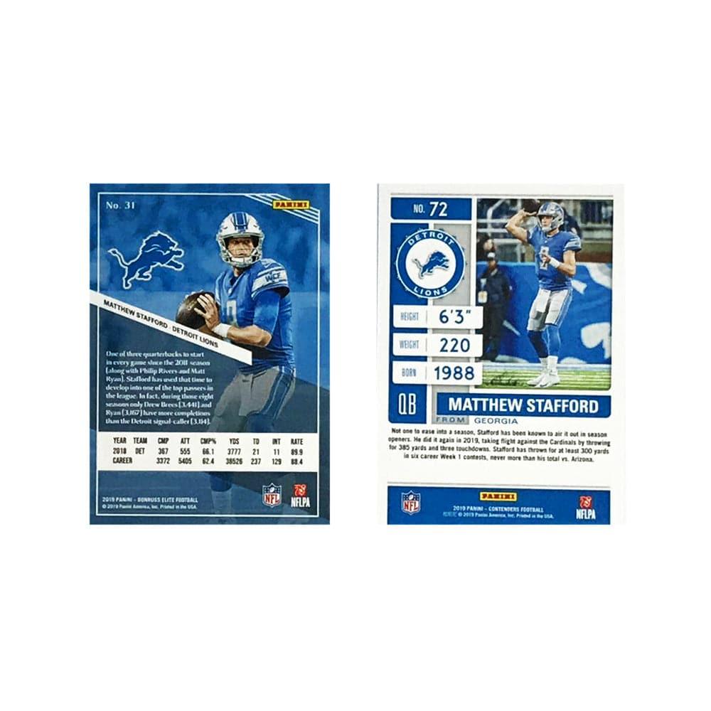 Matthew Stafford Detroit Lions Panini NFL 2 Card Set