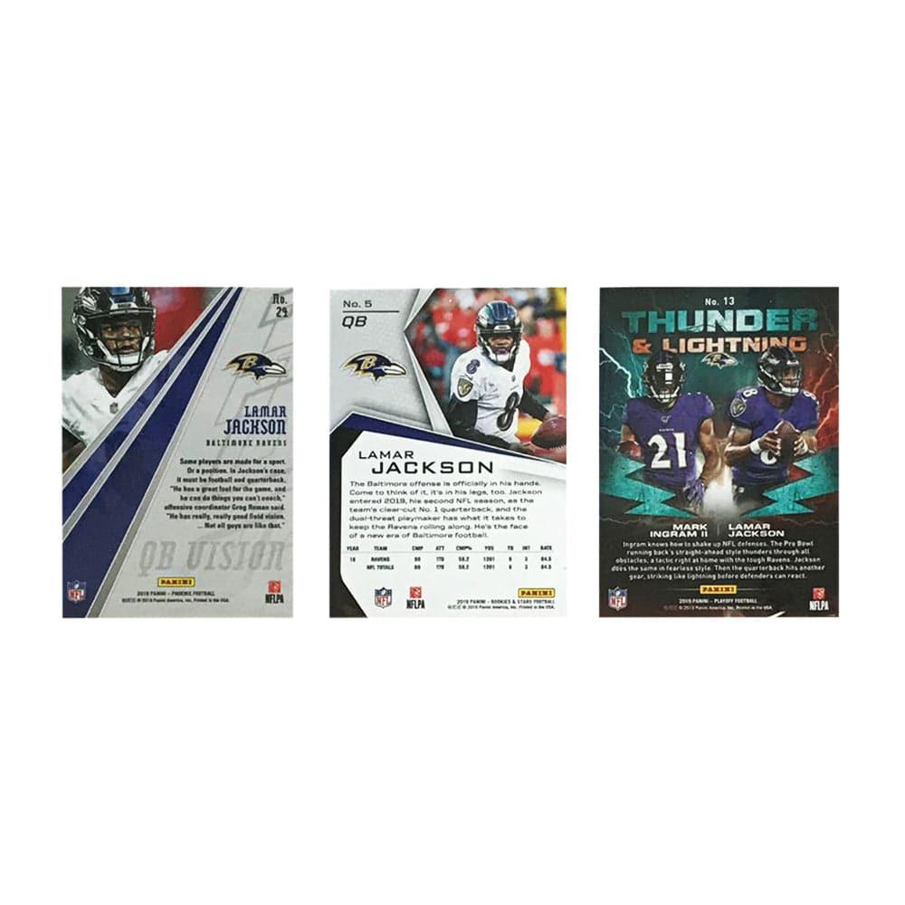 Lamar Jackson Baltimore Ravens Panini NFL 3 Insert Card Set