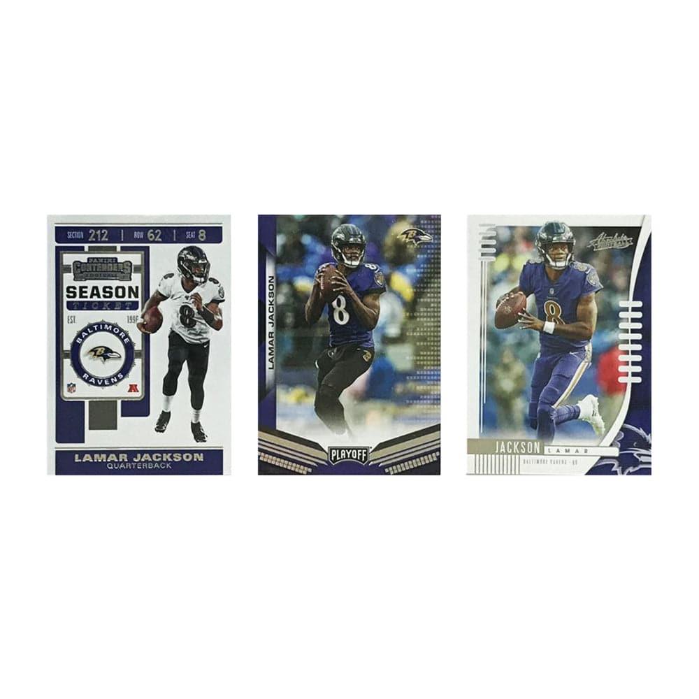 Lamar Jackson Baltimore Ravens Panini NFL 3 Base Card Set