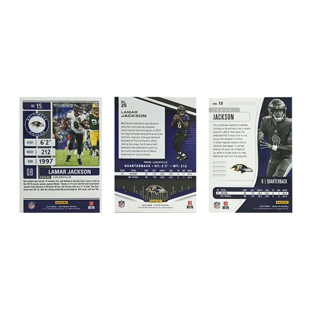 Lamar Jackson Baltimore Ravens Panini NFL 3 Base Card Set