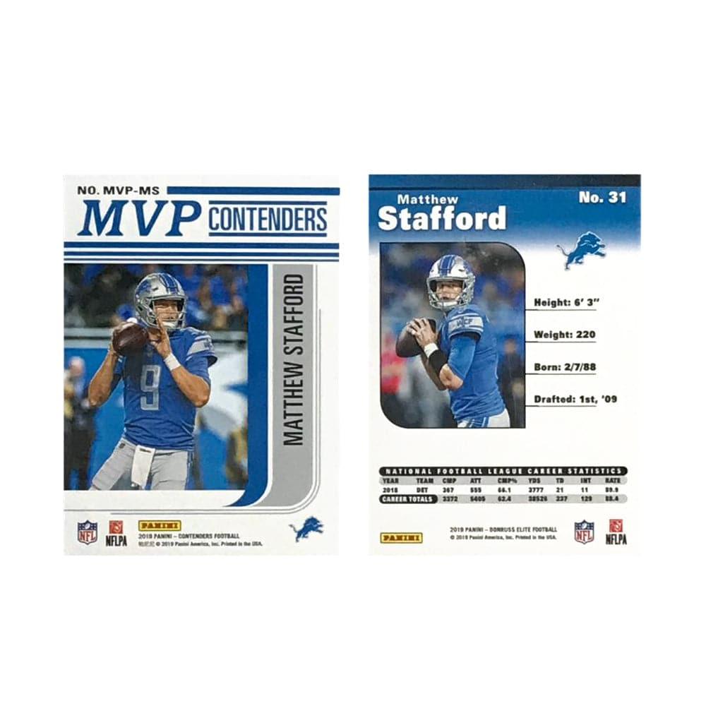 Matthew Stafford Detroit Lions 2019 Panini NFL 2 Insert Card Set