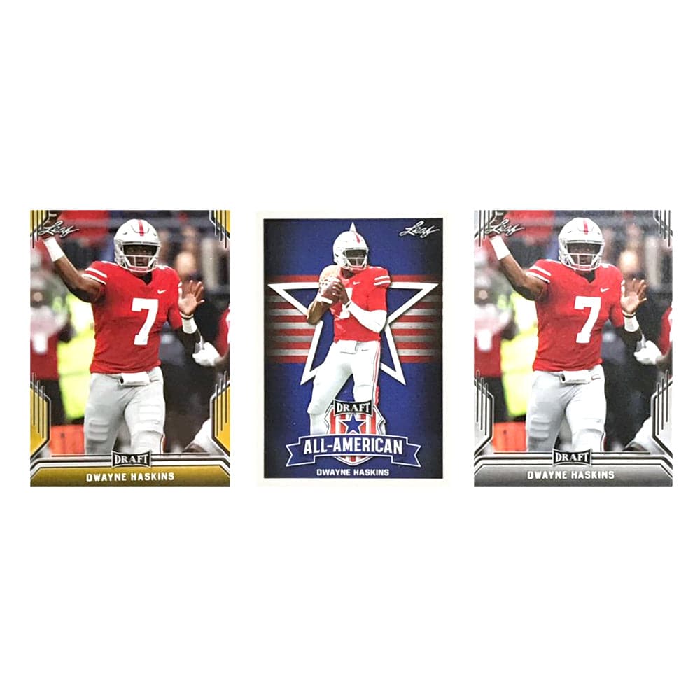 Dwayne Haskins Washington Football Team 2019 Leaf Draft NFL 3 Rookie Card Set