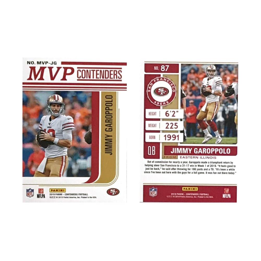 Jimmy Garoppolo San Francisco 49ers 2019 Panini NFL 2 Insert Card Set