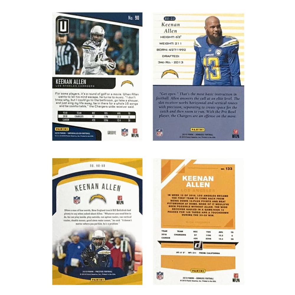 Keenan Allen Los Angeles Chargers 2019 Panini NFL 4 Insert Card Set