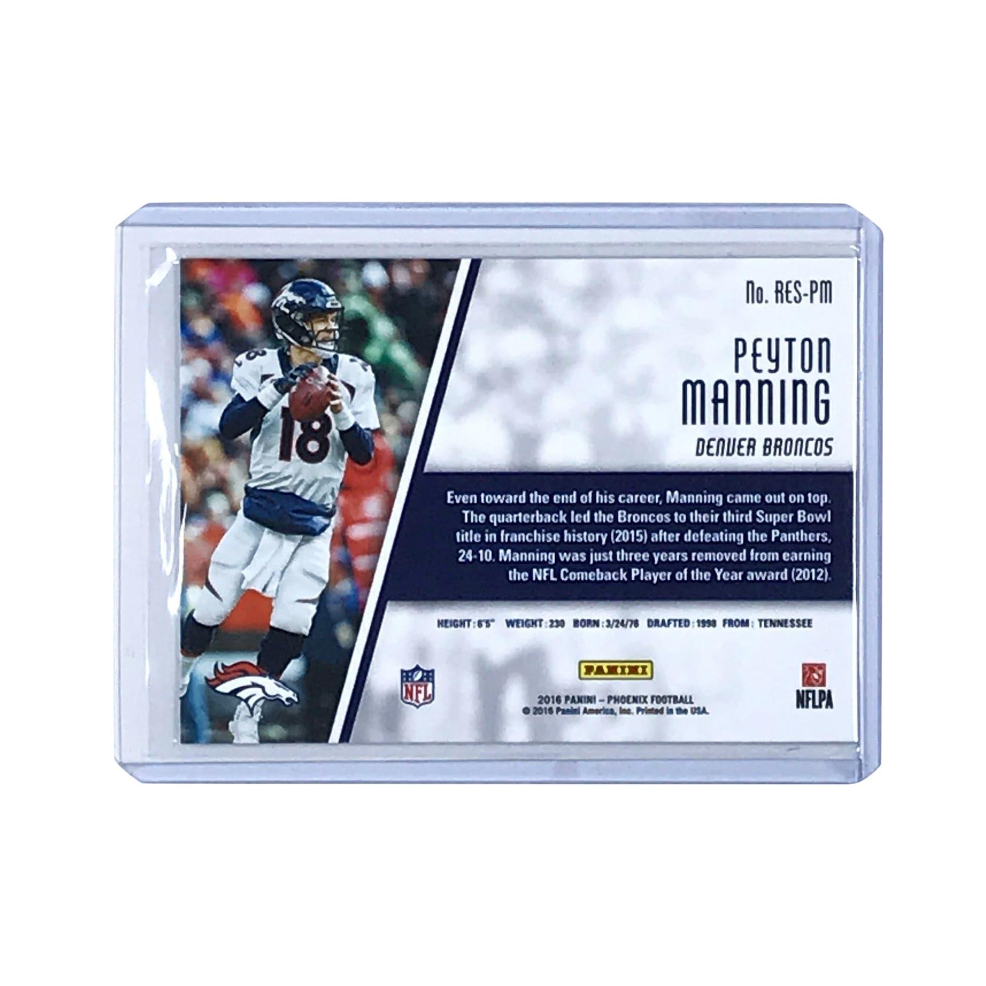 Peyton Manning Denver Broncos 2016 Panini Phoenix NFL Resurgence /399 Red Card