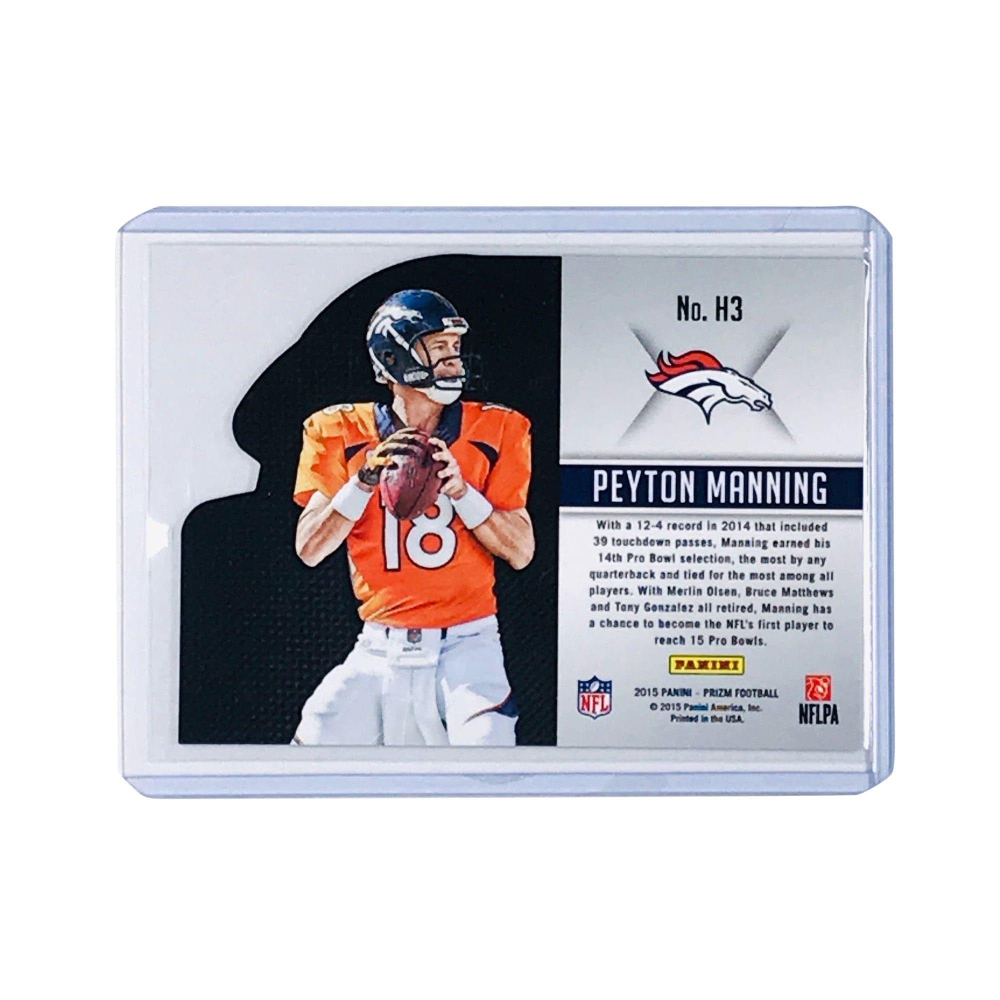 Peyton Manning Denver Broncos 2015 Panini Prizm NFL Helmets Die Cut Card