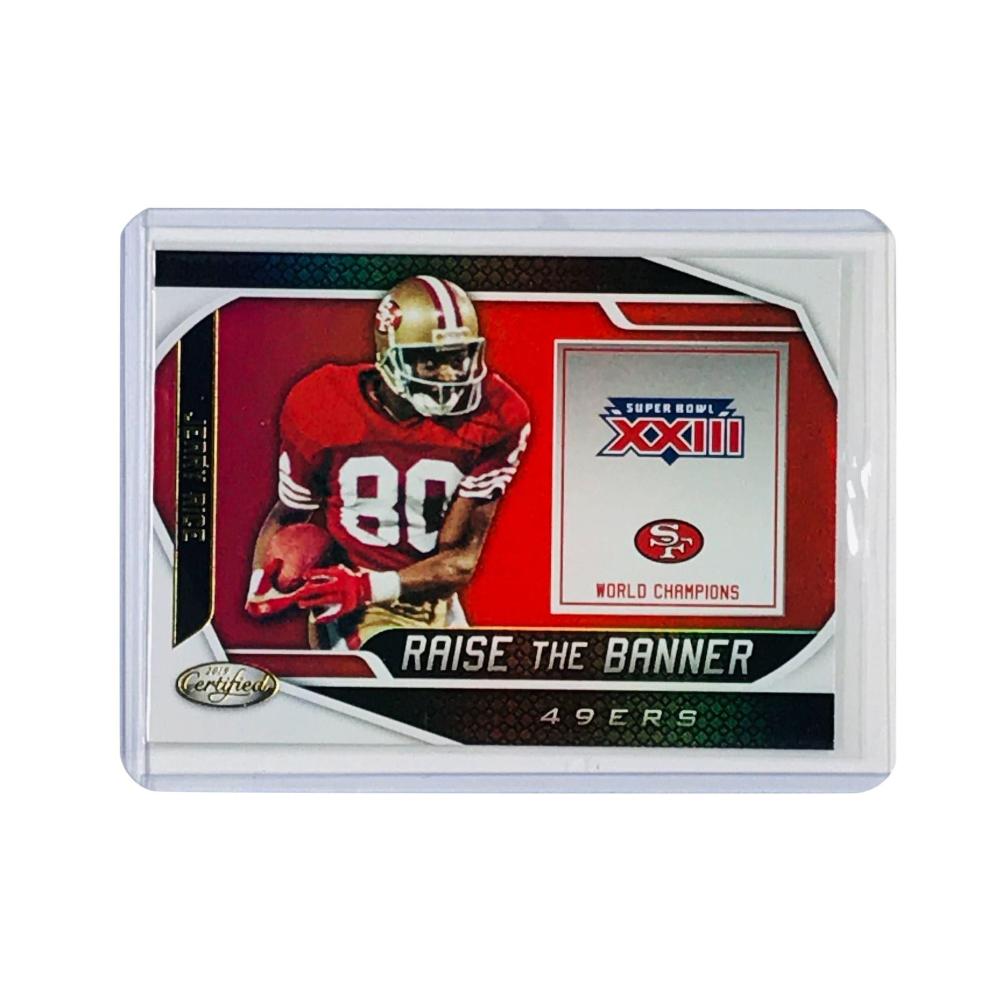 Jerry Rice San Francisco 49ers 2019 Panini Certified NFL Raise The Banner Holo Card