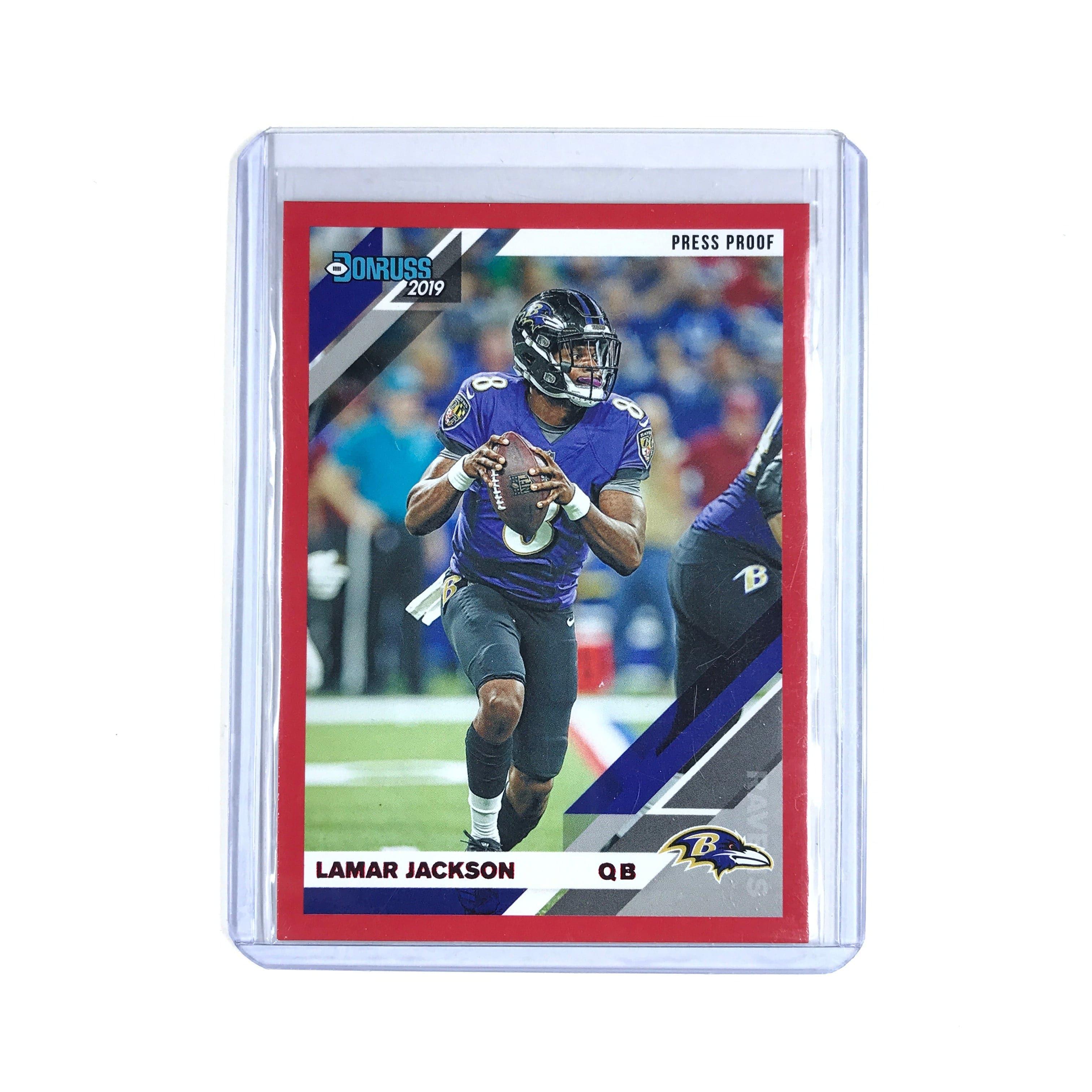 Lamar Jackson Baltimore Ravens 2019 Panini Donruss NFL Red Press Proof Card