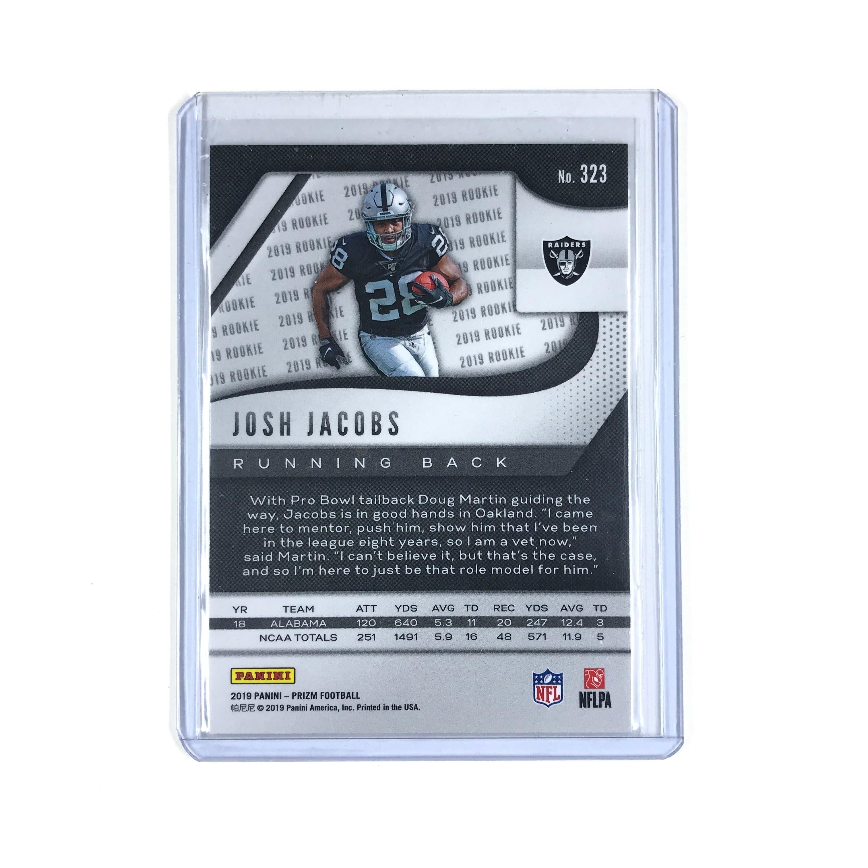 Josh Jacobs Las Vegas Raiders 2019 Panini Prizm NFL Rookie 323 Card