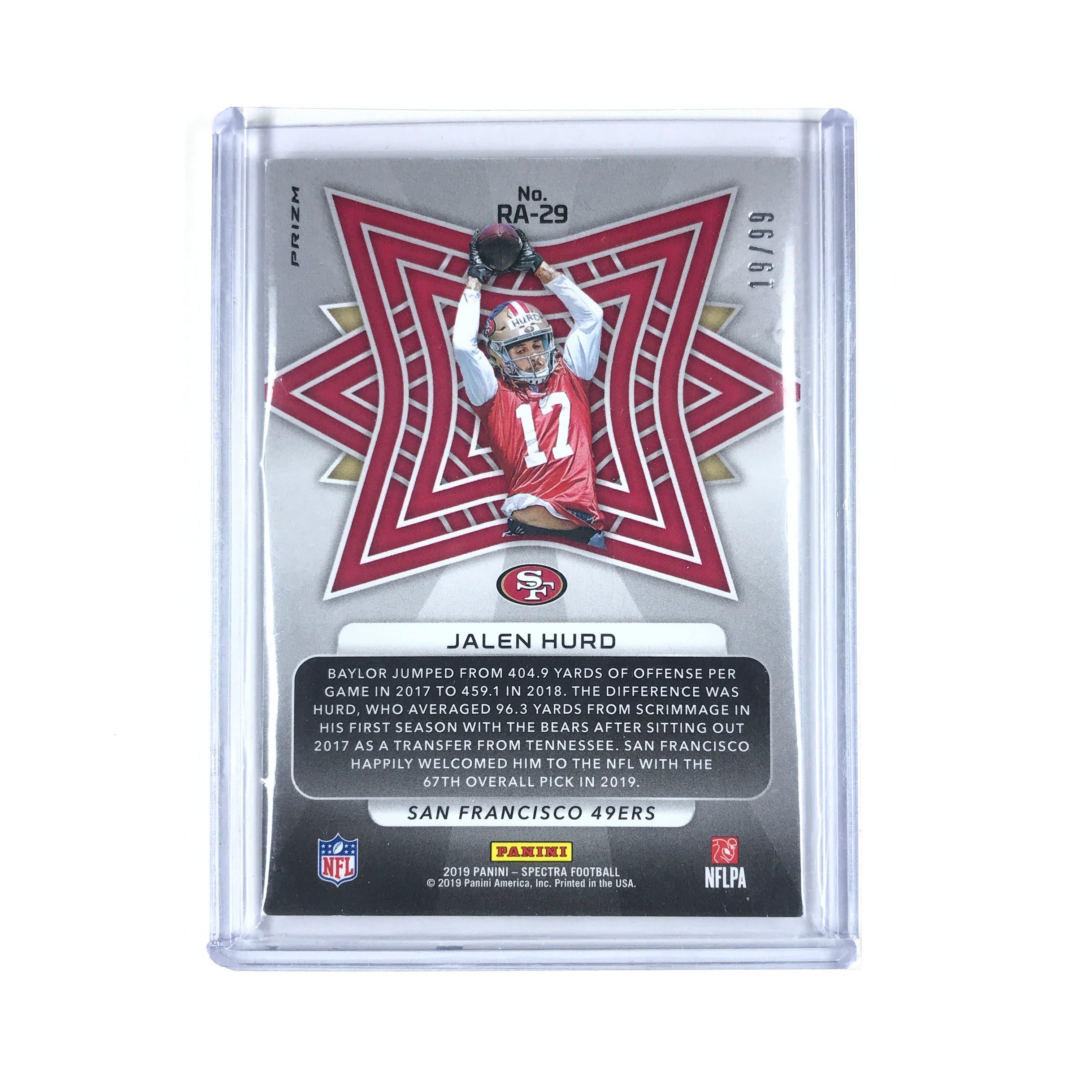 Jalen Hurd San Francisco 49ers 2019 Panini Spectra NFL Rookie Aura /99 Card