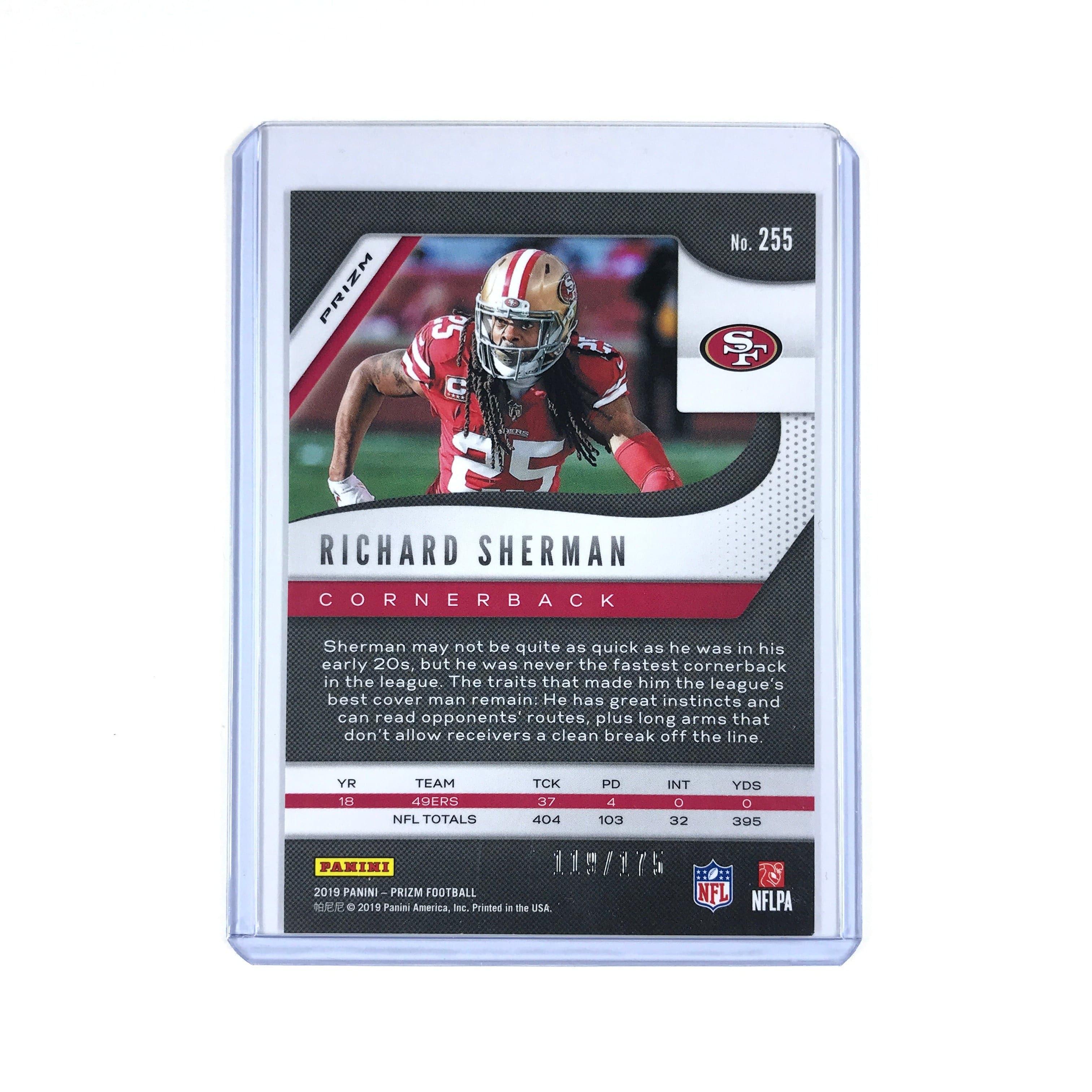 Richard Sherman San Francisco 49ers 2019 Panini Prizm NFL Hyper /175 Card