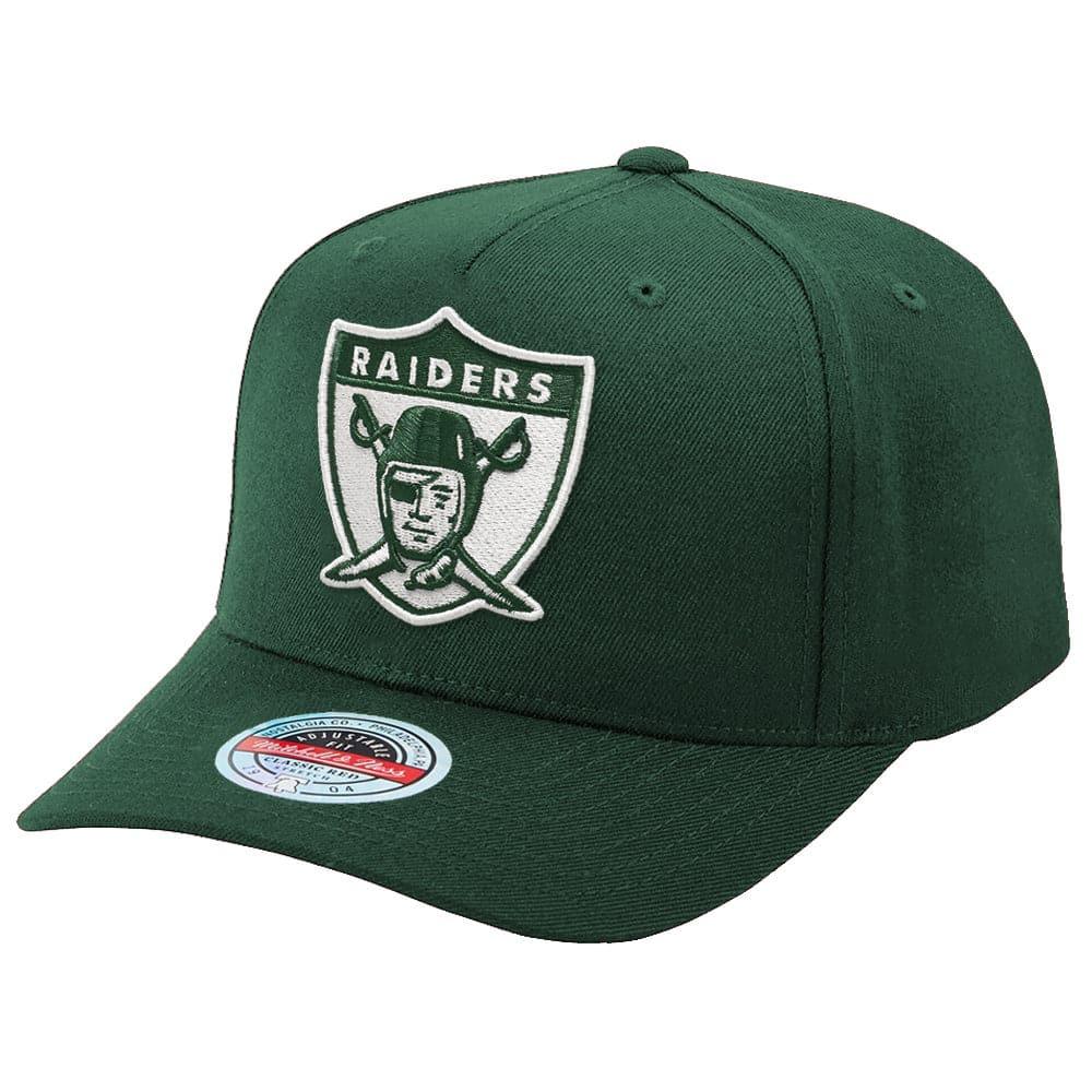 Las Vegas Raiders Mitchell & Ness NFL Clear Field Curve Snapback Hat - Green