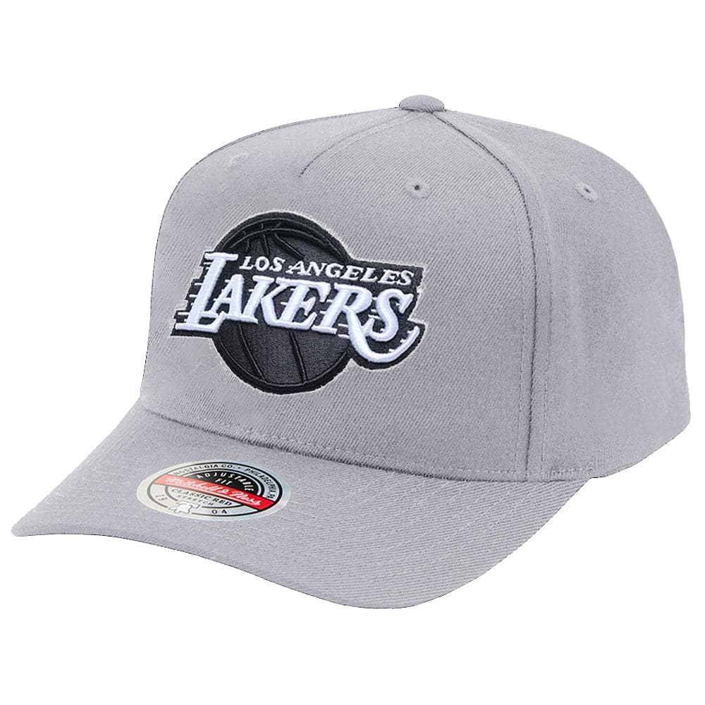 Los Angeles Lakers Mitchell & Ness NBA Greytones Classic Red Snapback Hat - Grey