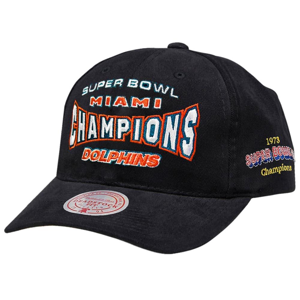 Miami Dolphins Mitchell & Ness NFL 73 Champs Deadstock Snapback Hat - Black