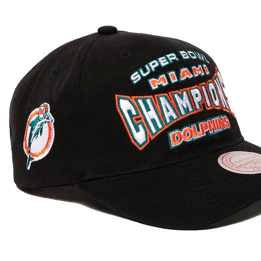 Miami Dolphins Mitchell & Ness NFL 73 Champs Deadstock Snapback Hat - Black