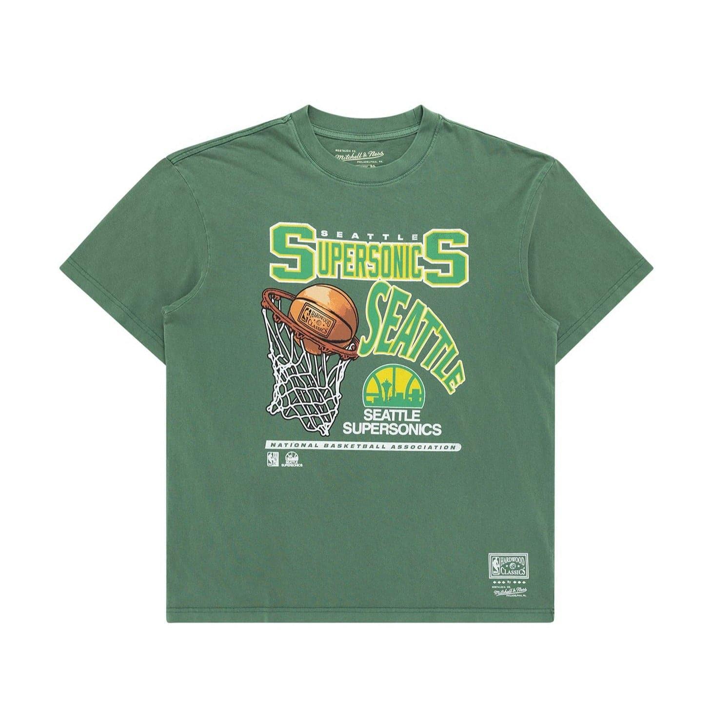 Seattle Supersonics Mitchell & Ness NBA Hoop Vintage T-Shirt - Faded Green