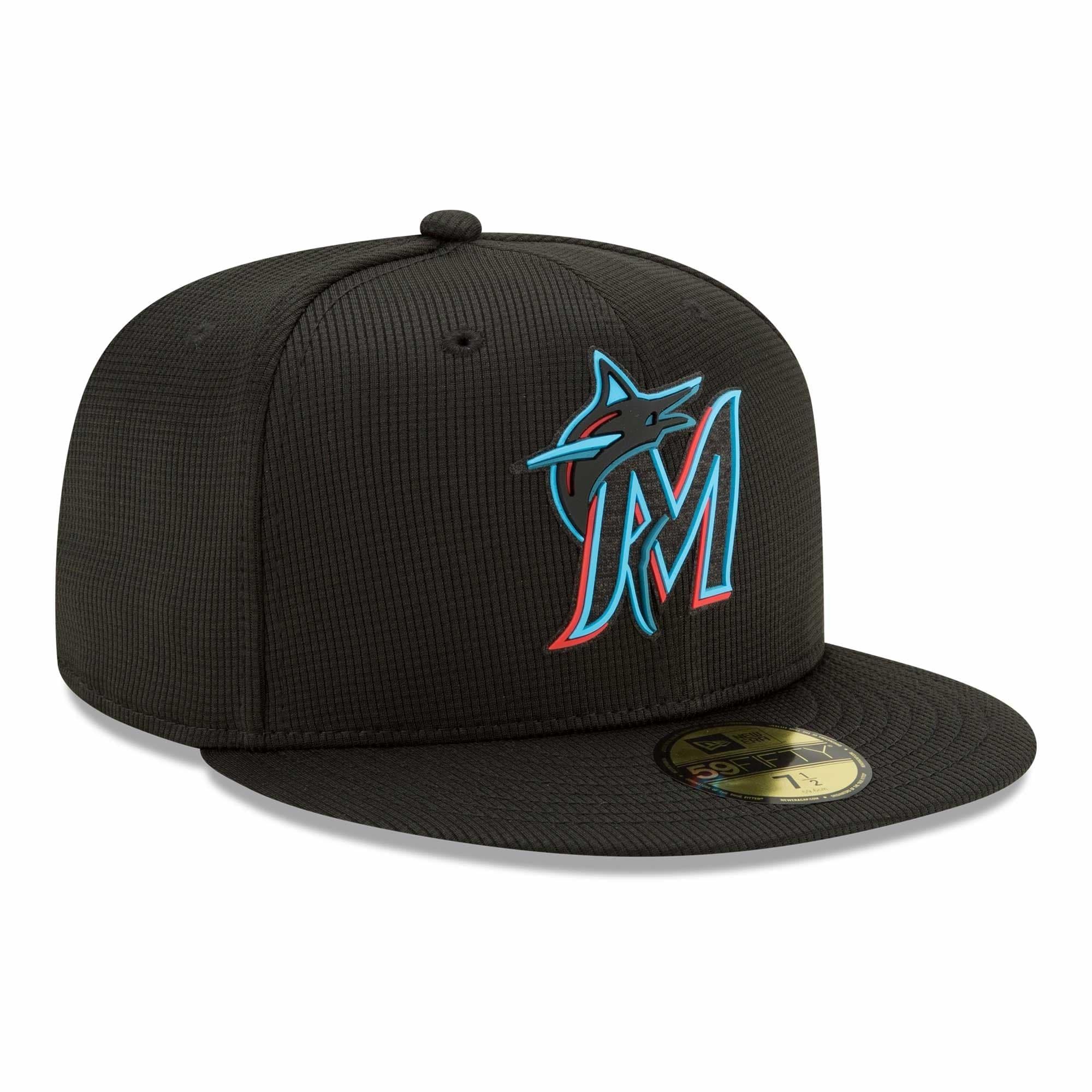 Miami Marlins New Era MLB Clubhouse 59FIFTY Fitted Hat - Black