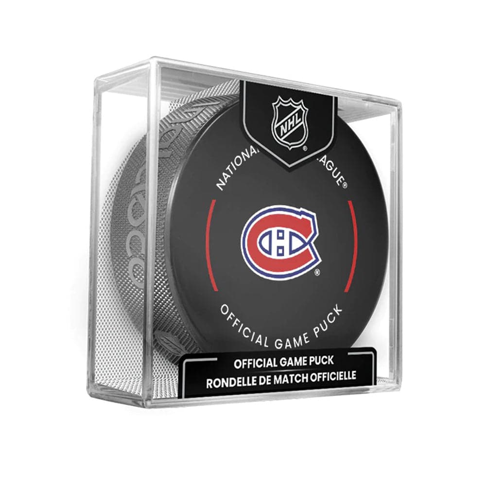 Montreal Canadiens Inglasco NHL Official Team Hockey Puck In Cube