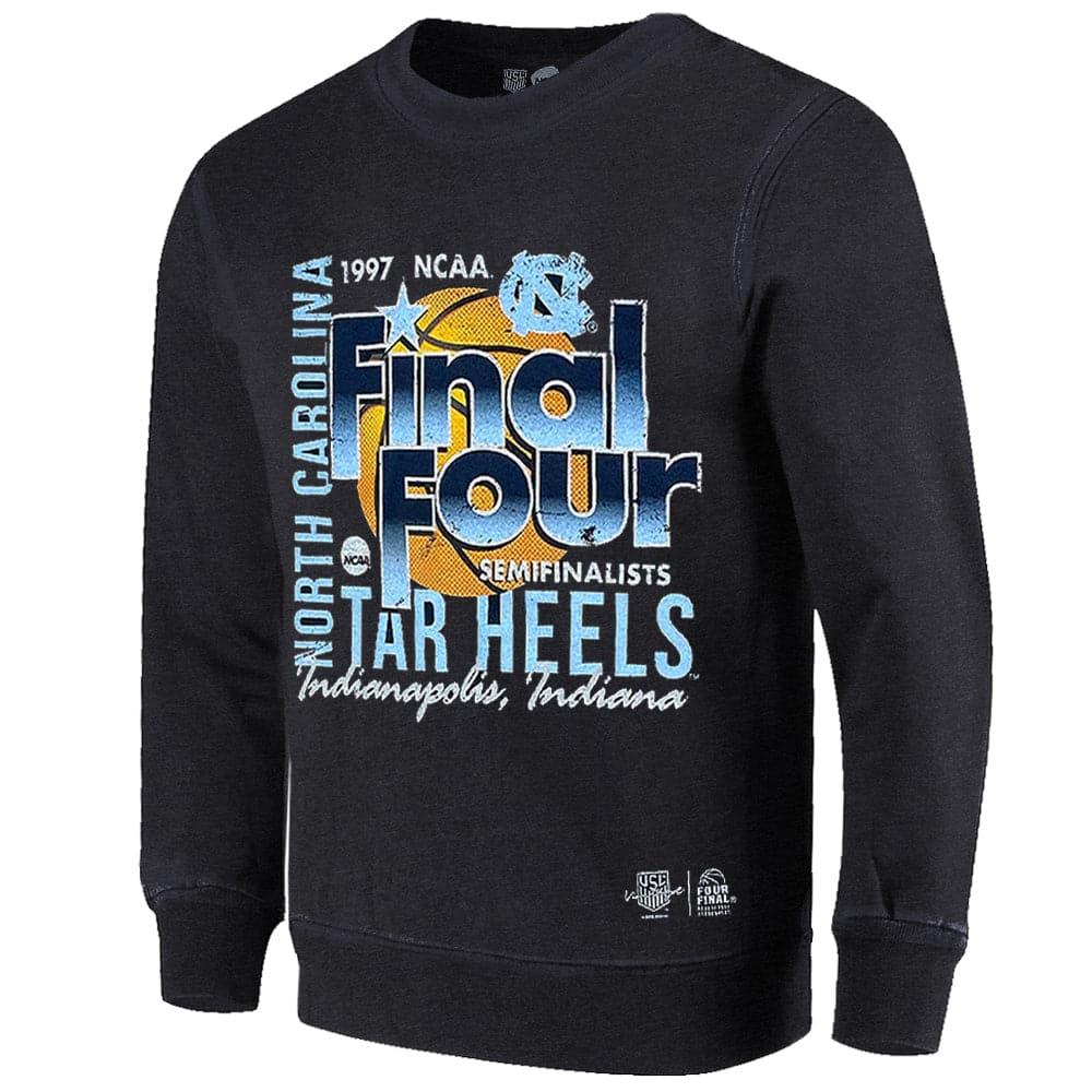 North Carolina Tar Heels NCAA Final Four Vintage Crew Jumper - Faded Black