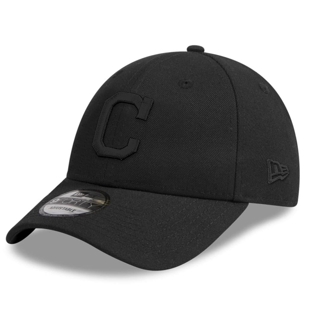 Cleveland Indians New Era MLB Black On Black 9FORTY Curve Snapback Hat