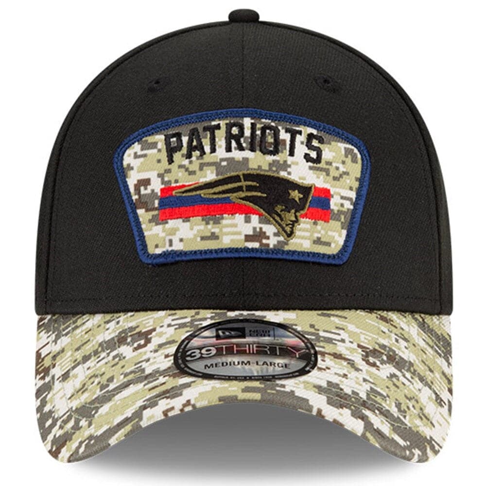 New England Patriots New Era NFL 2021 Salute To Service 39THIRTY Flex Fit Hat - Black