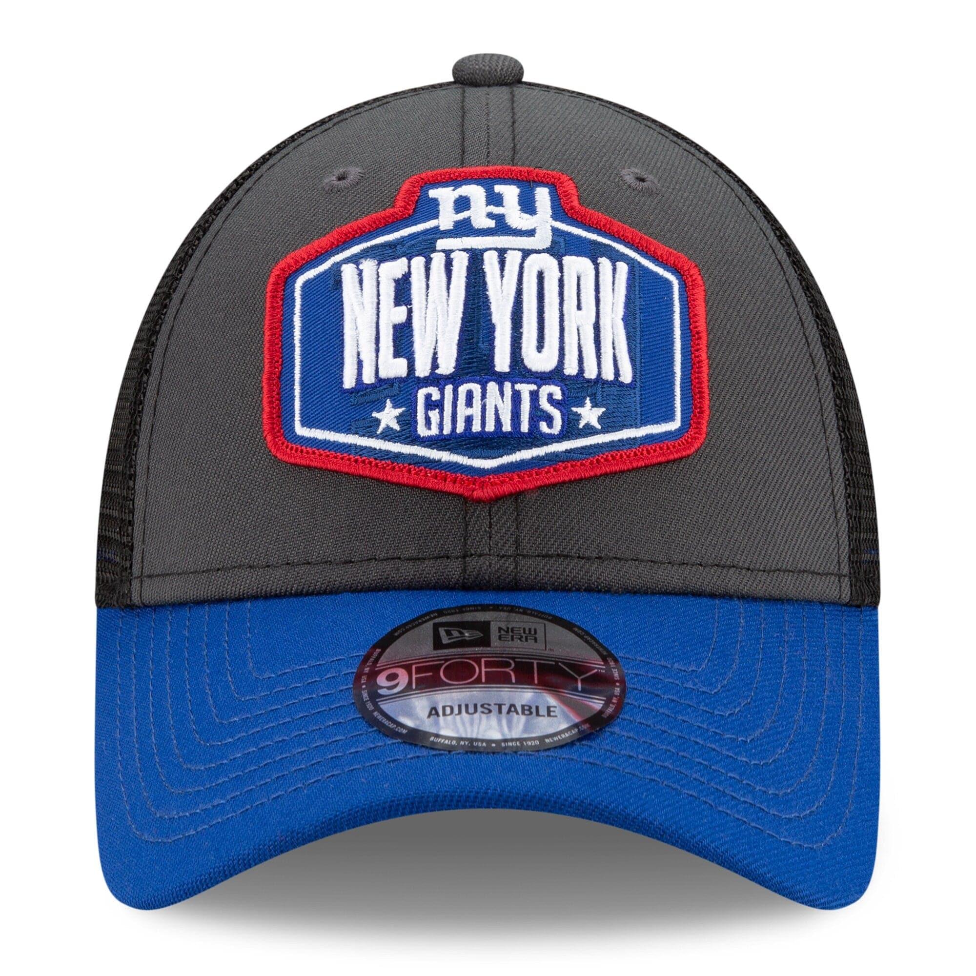 New York Giants New Era 2021 NFL Draft 9FORTY Snapback Curve Hat - Graphite